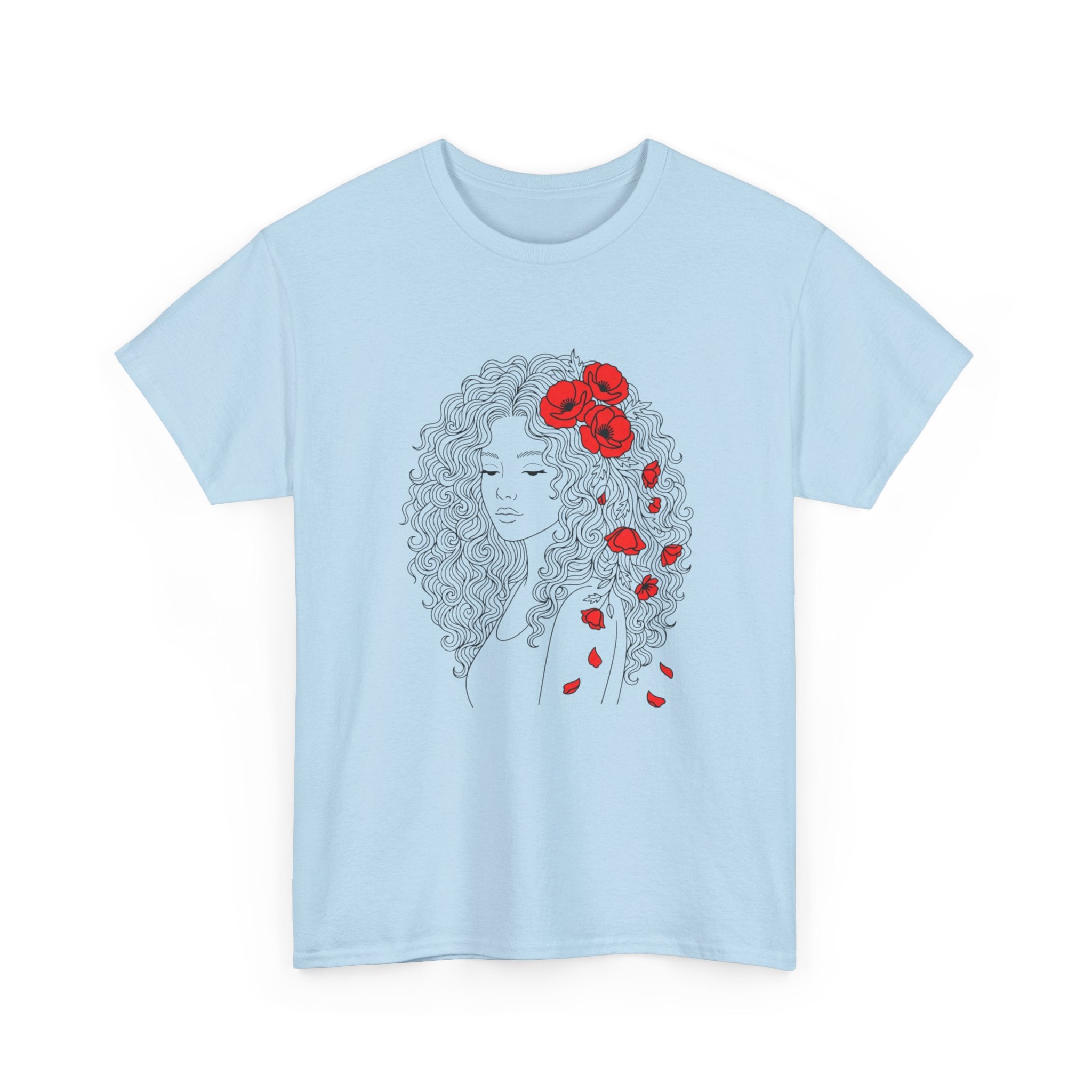 Floral Hair Portrait Tee — Poppy Girl Graphic T-Shirt