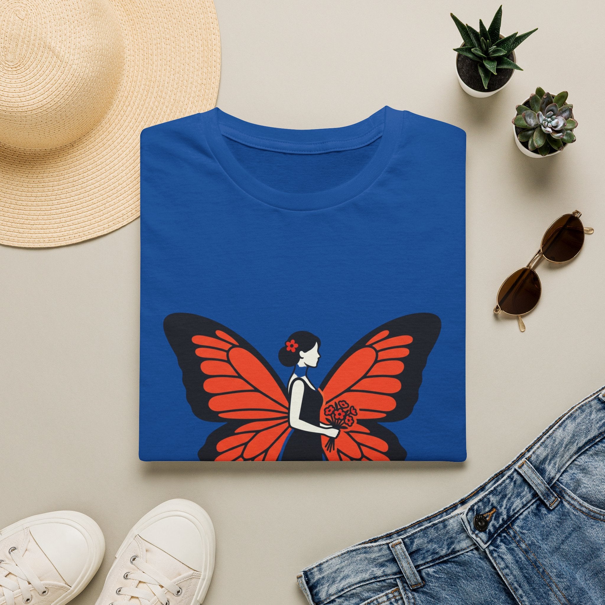 Butterfly Bride T-Shirt — Floral Butterfly Woman Graphic Tee