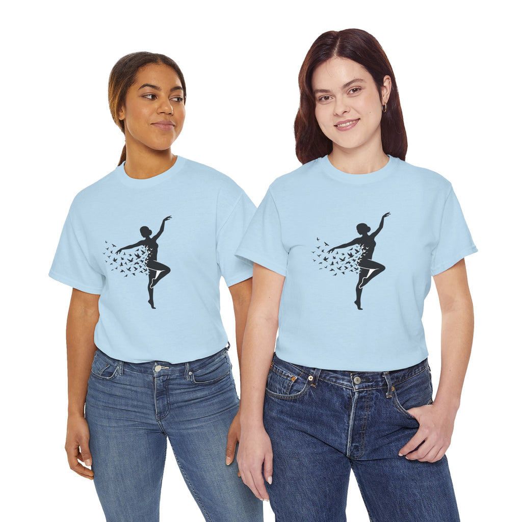 Ballerina Silhouette Tee — Dancer with Butterfly Motif