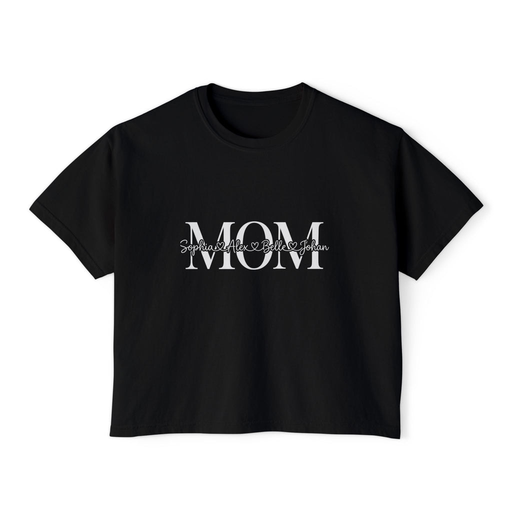 Minimal Pastel 'MOM' Cropped Women's T-Shirt