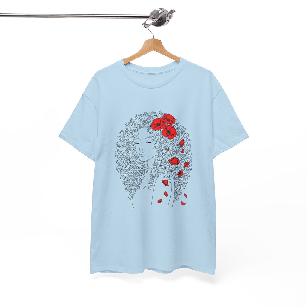 Floral Hair Portrait Tee — Poppy Girl Graphic T-Shirt