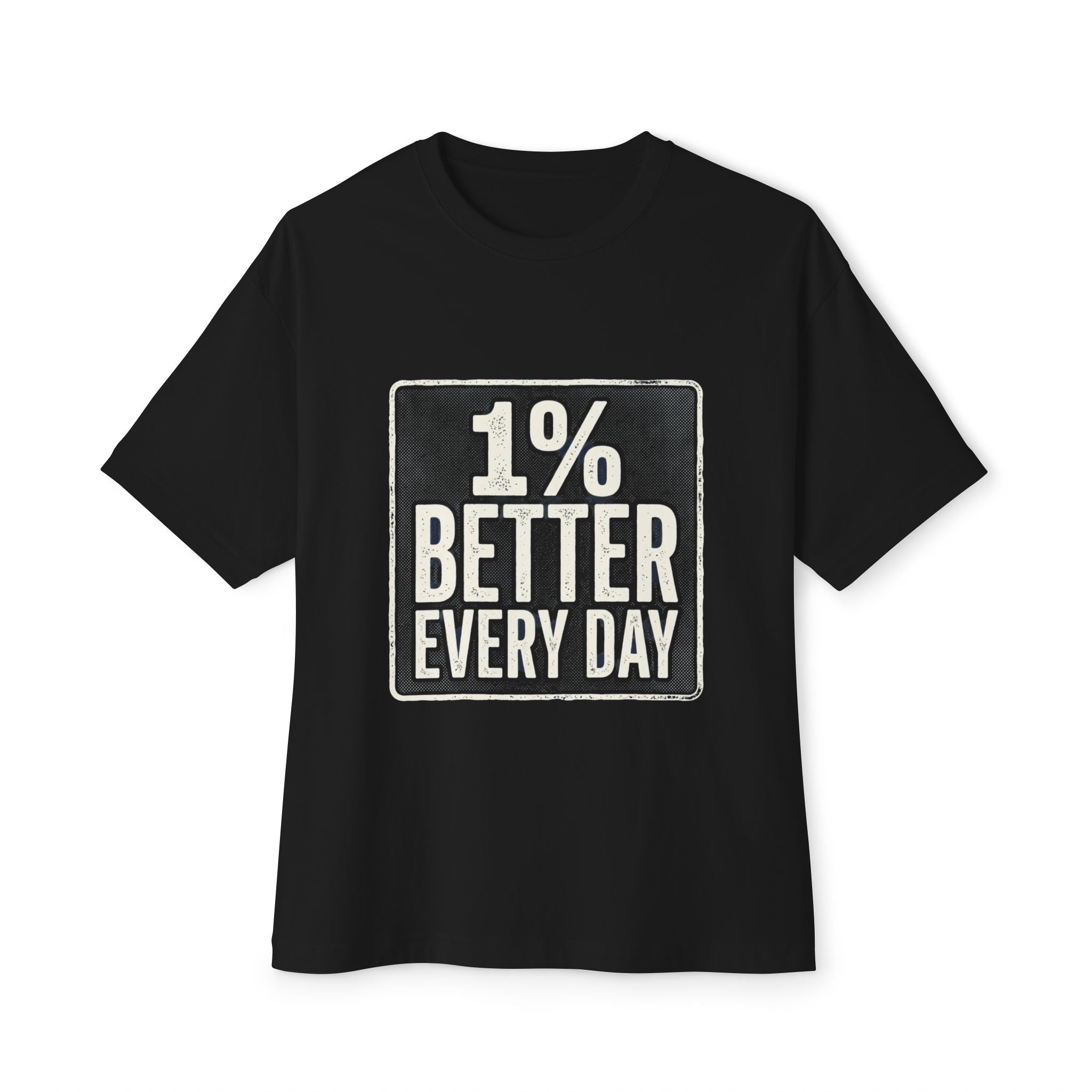 Unisex Boxy T-Shirt – „Jeden Tag 1% besser“ Baumwoll-T-Shirt