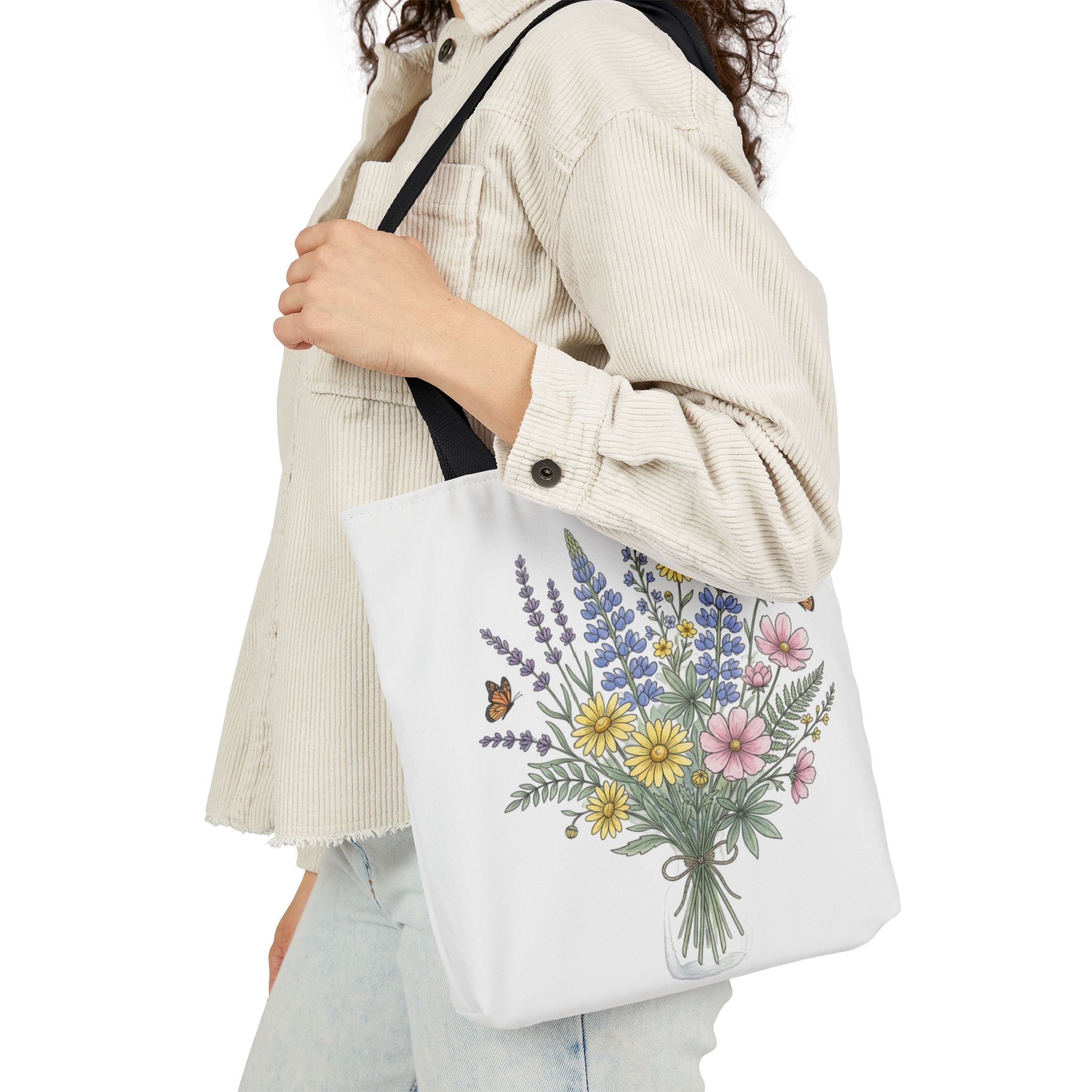 Canvas-Tasche mit Blumenstrauß