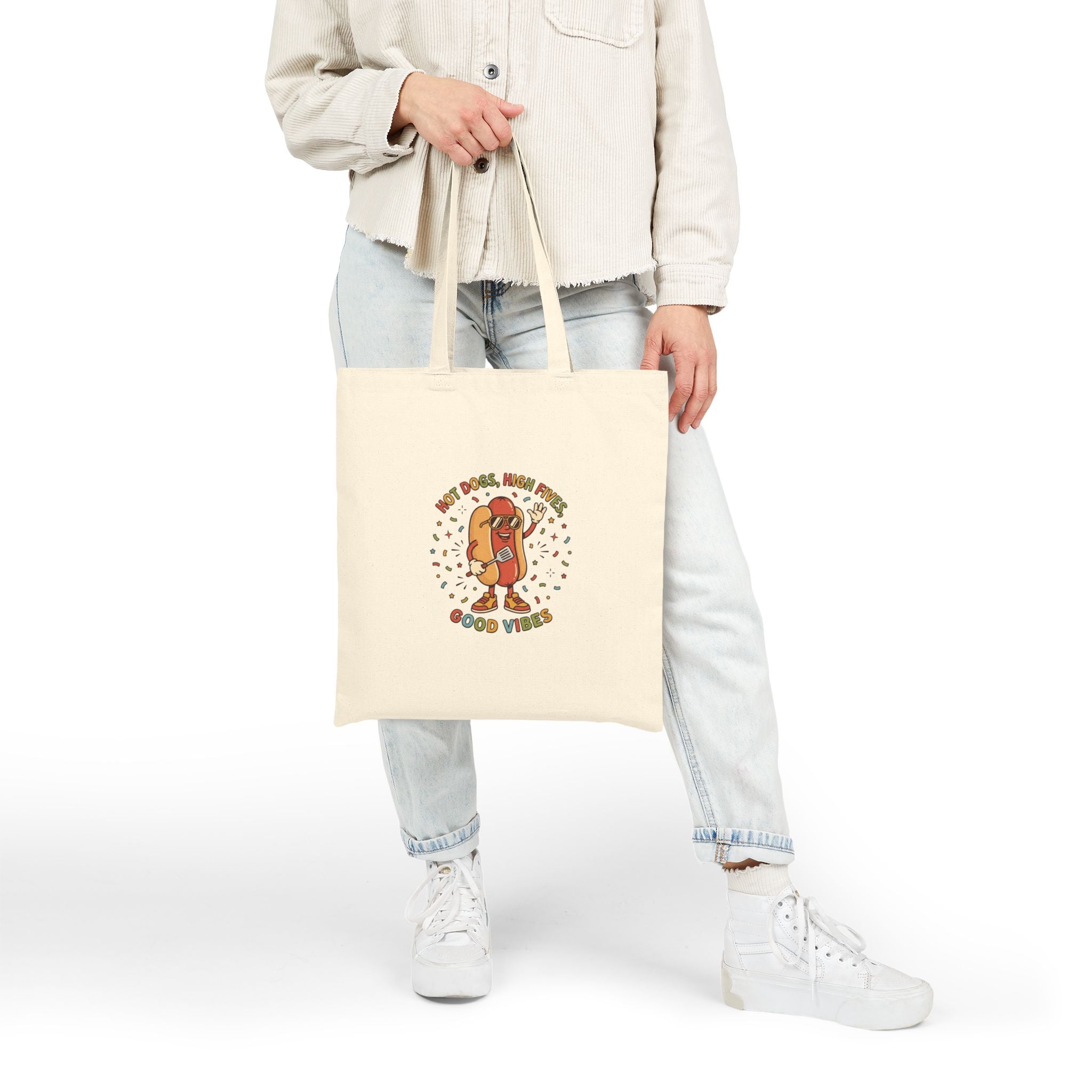 Hot Dog Good Vibes Tragetasche | Grillen Vierter Juli, Retro Patriotisches Picknick