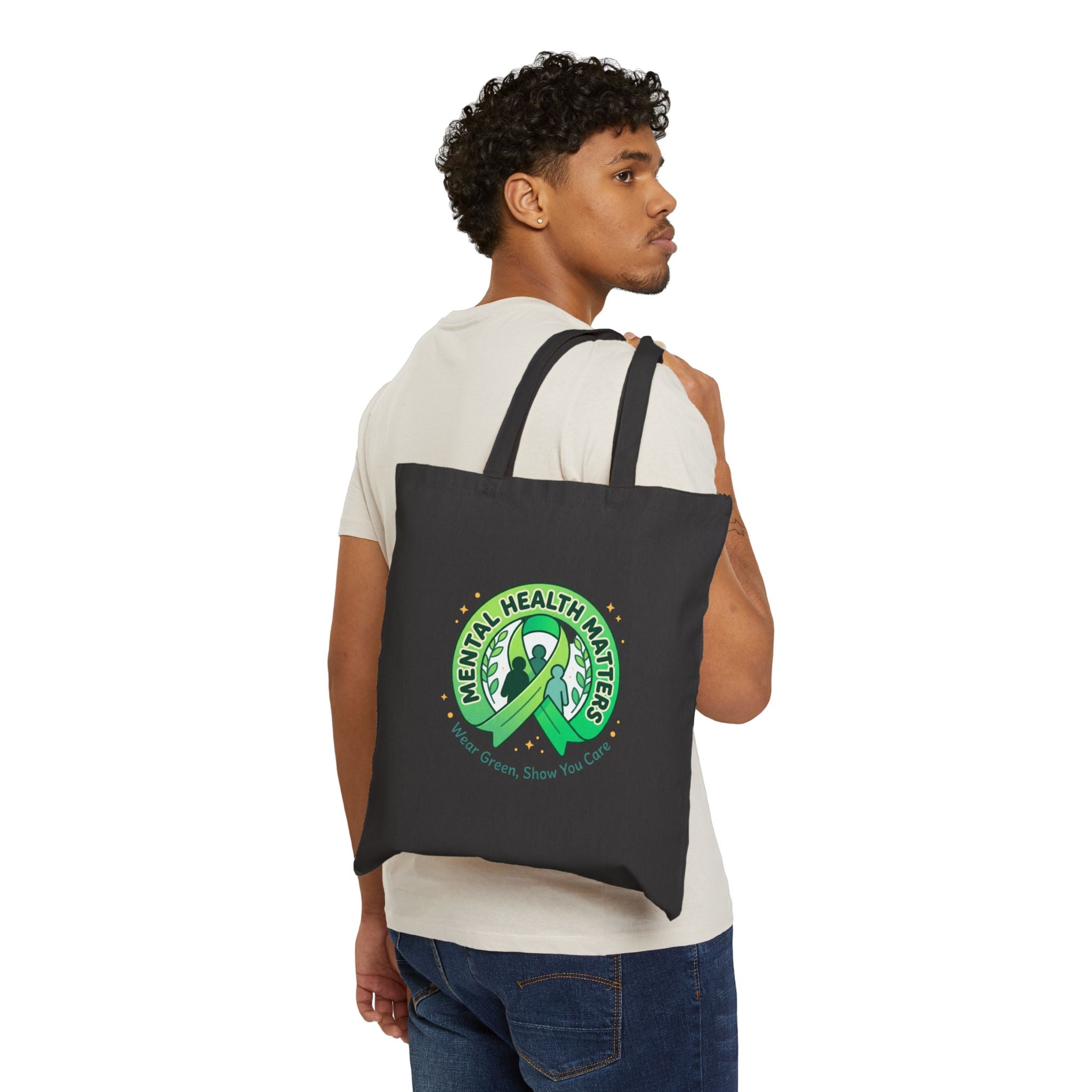 Mental Health Matters Tote | Wear Green Awareness Ribbon, Supportive