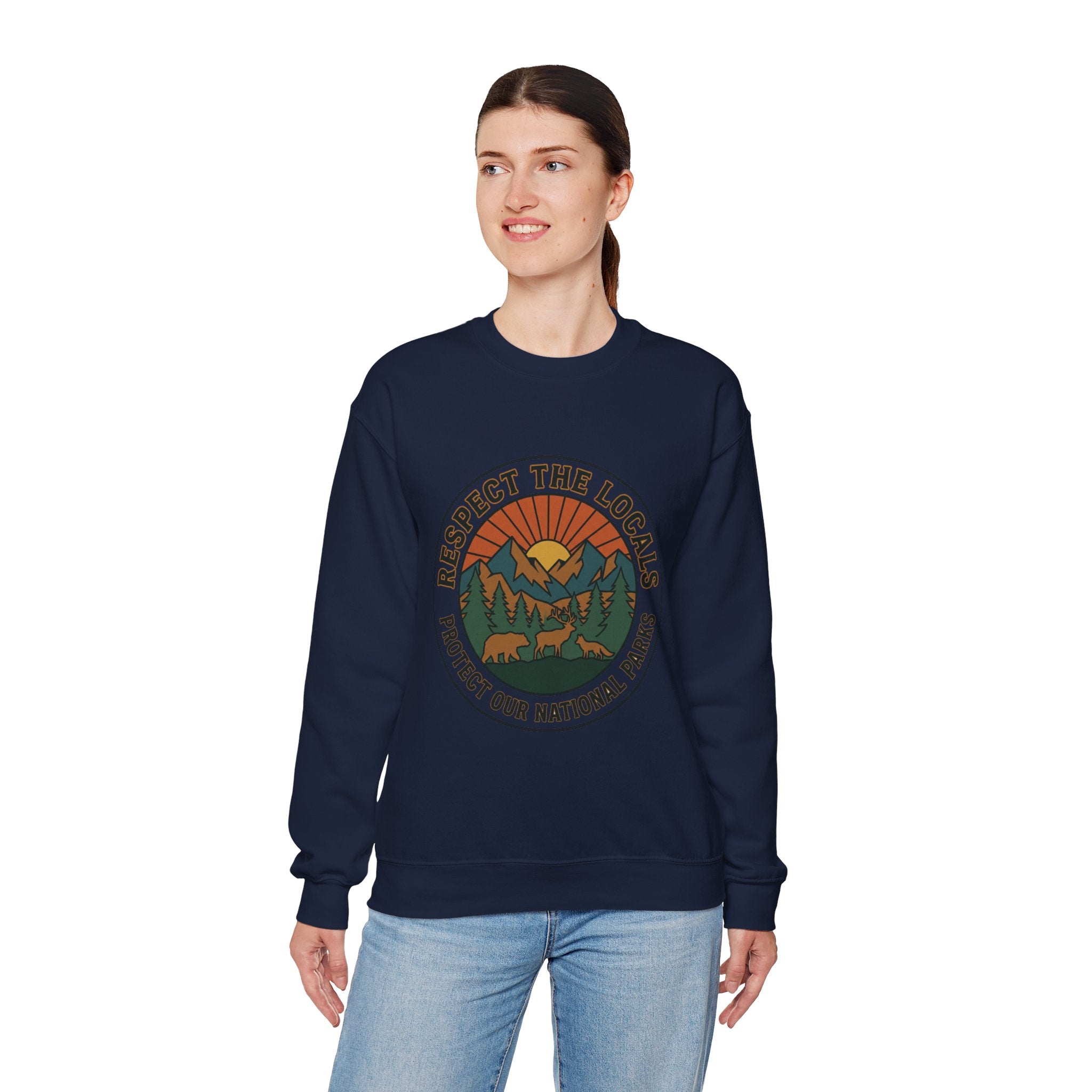 Respektiere die Einheimischen Patch Rundhals-Sweatshirt