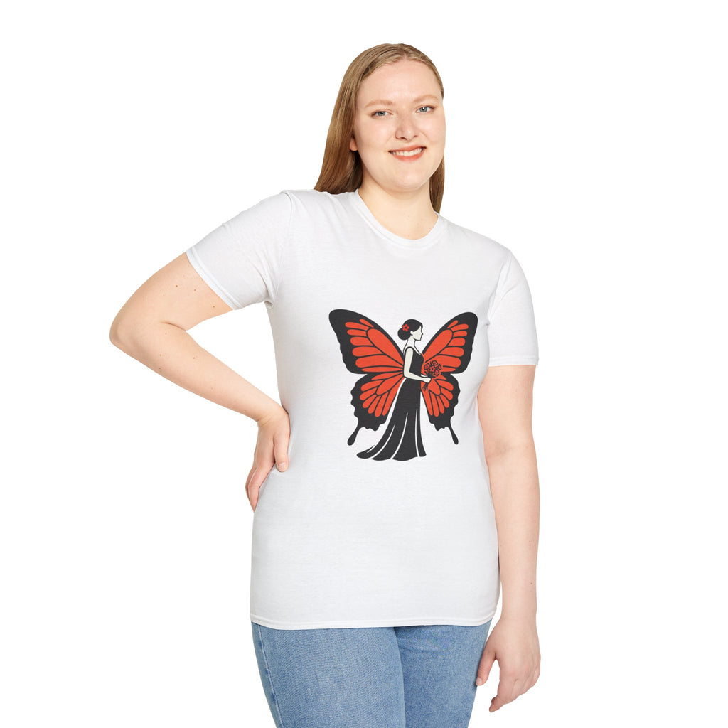 Butterfly Bride T-Shirt — Floral Butterfly Woman Graphic Tee