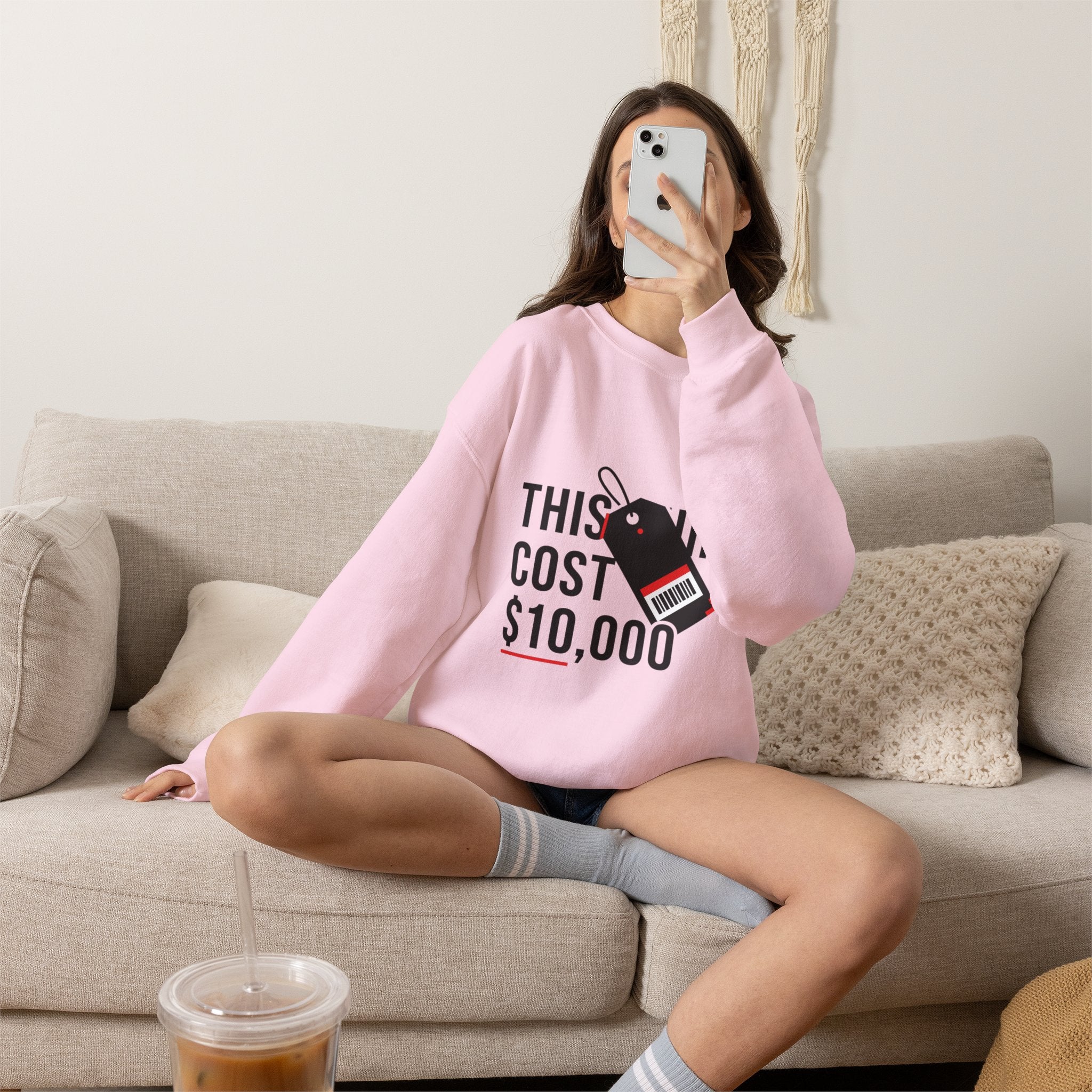 This Shirt Cost 10,000 Sweatshirt | ironic meme flex, streetwear satire