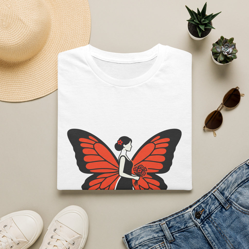 Butterfly Bride T-Shirt — Floral Butterfly Woman Graphic Tee