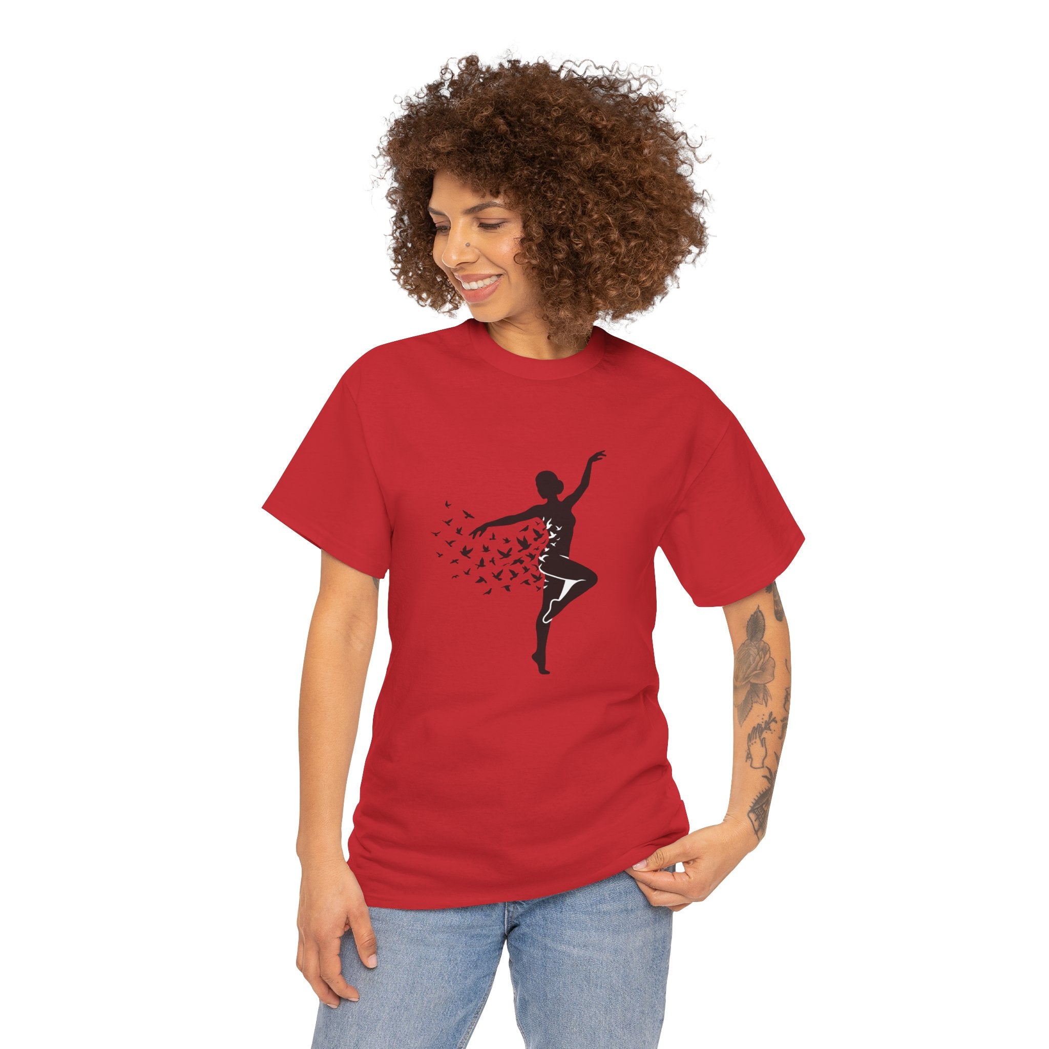 Ballerina Silhouette Tee — Dancer with Butterfly Motif