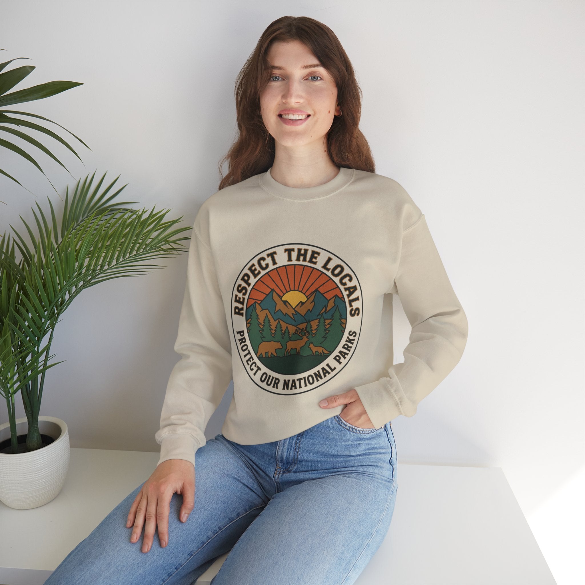 Respektiere die Einheimischen Patch Rundhals-Sweatshirt