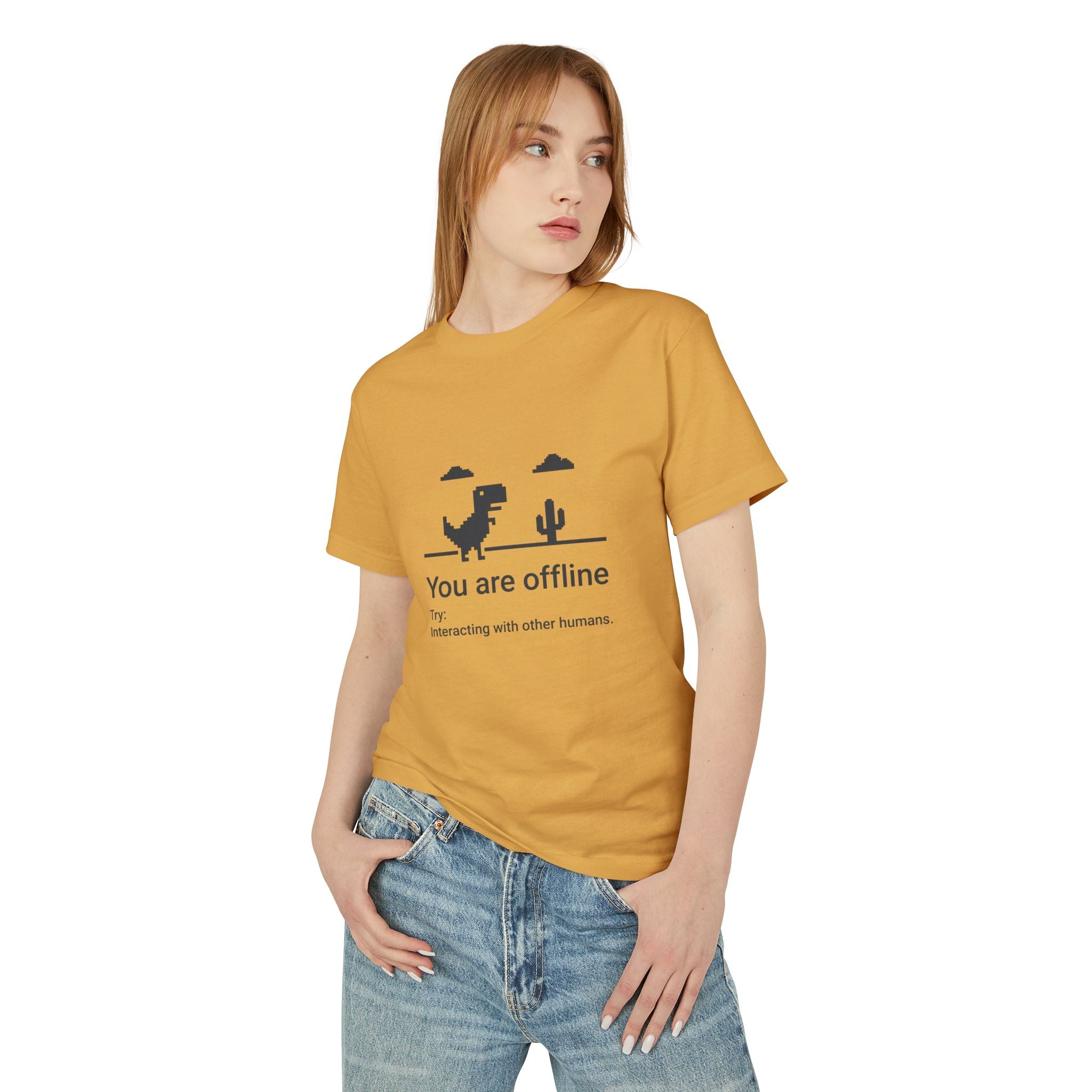 You Are Offline T‑Shirt — Retro Dinosaur Offline Mode Tee