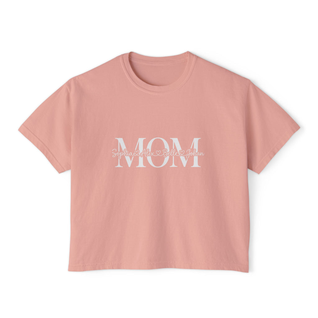 Minimal Pastel 'MOM' Cropped Women's T-Shirt