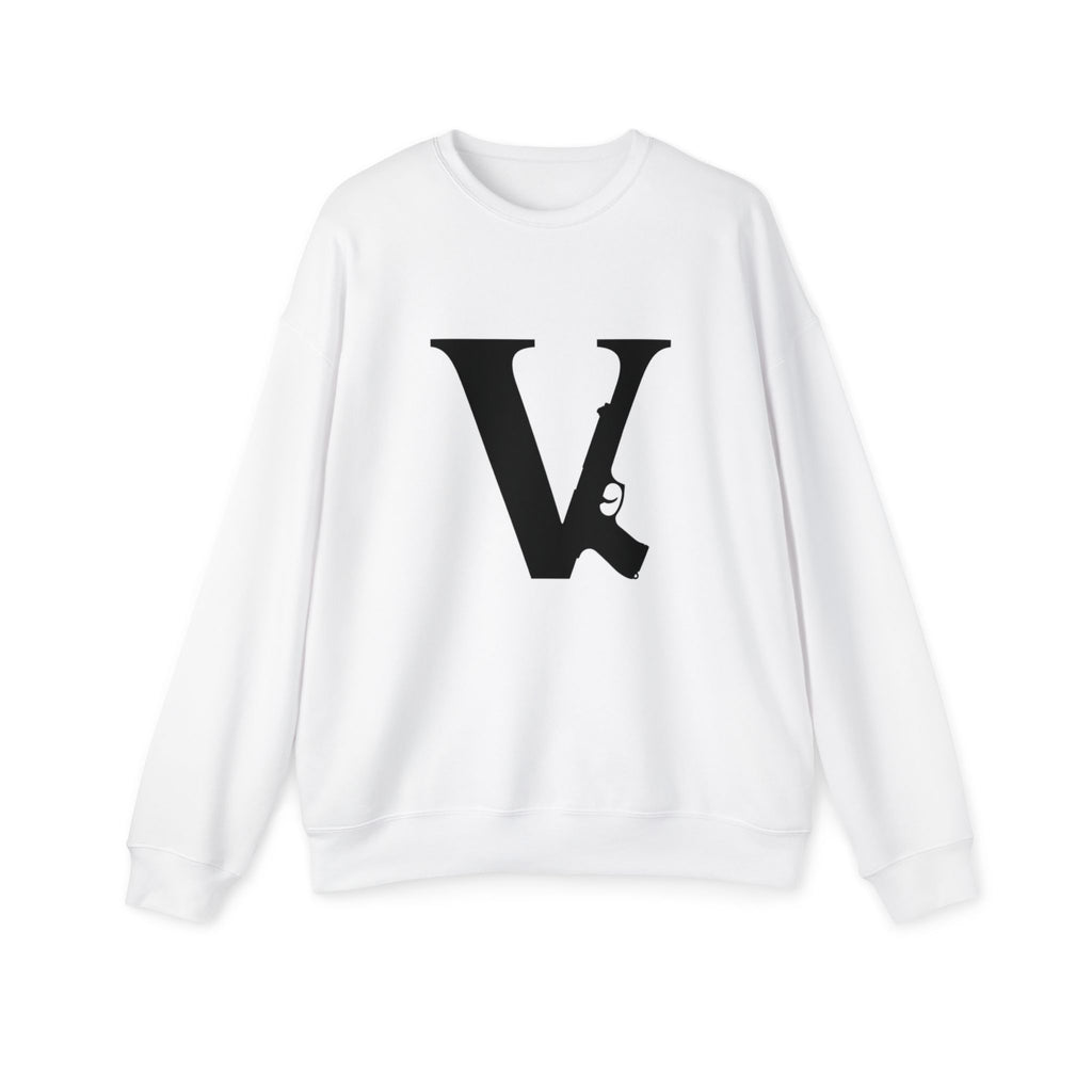 Monogramm-Sweatshirt mit Rundhalsausschnitt und „V“-Print