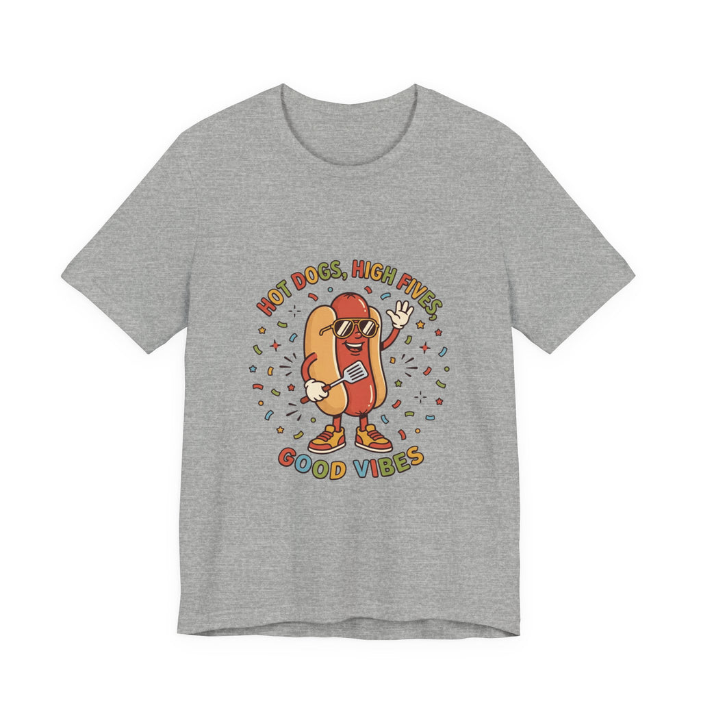 Hot Dog High Fives T-Shirt | BBQ, 4. Juli, Patriotischer Retro-Grill-Humor