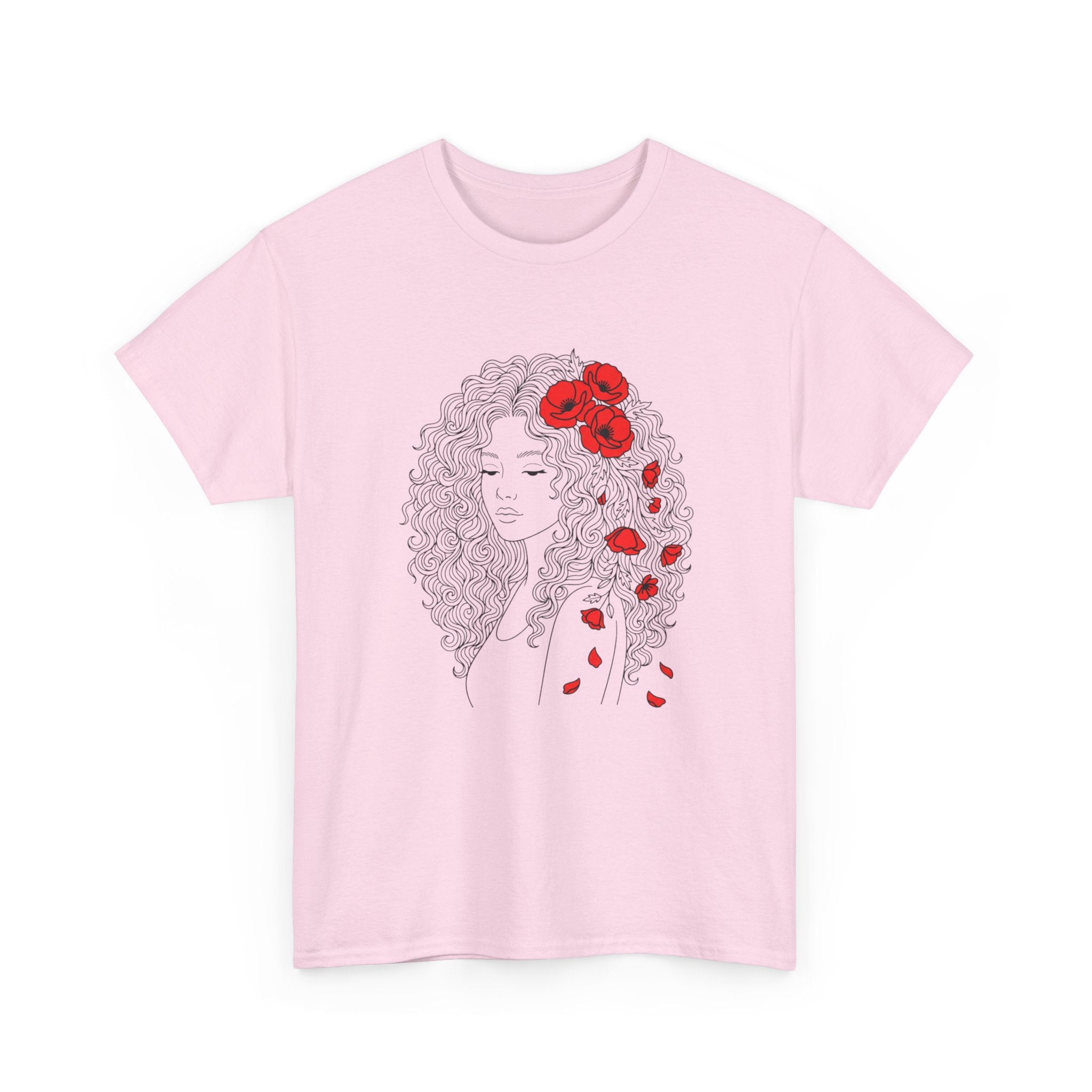 Floral Hair Portrait Tee — Poppy Girl Graphic T-Shirt