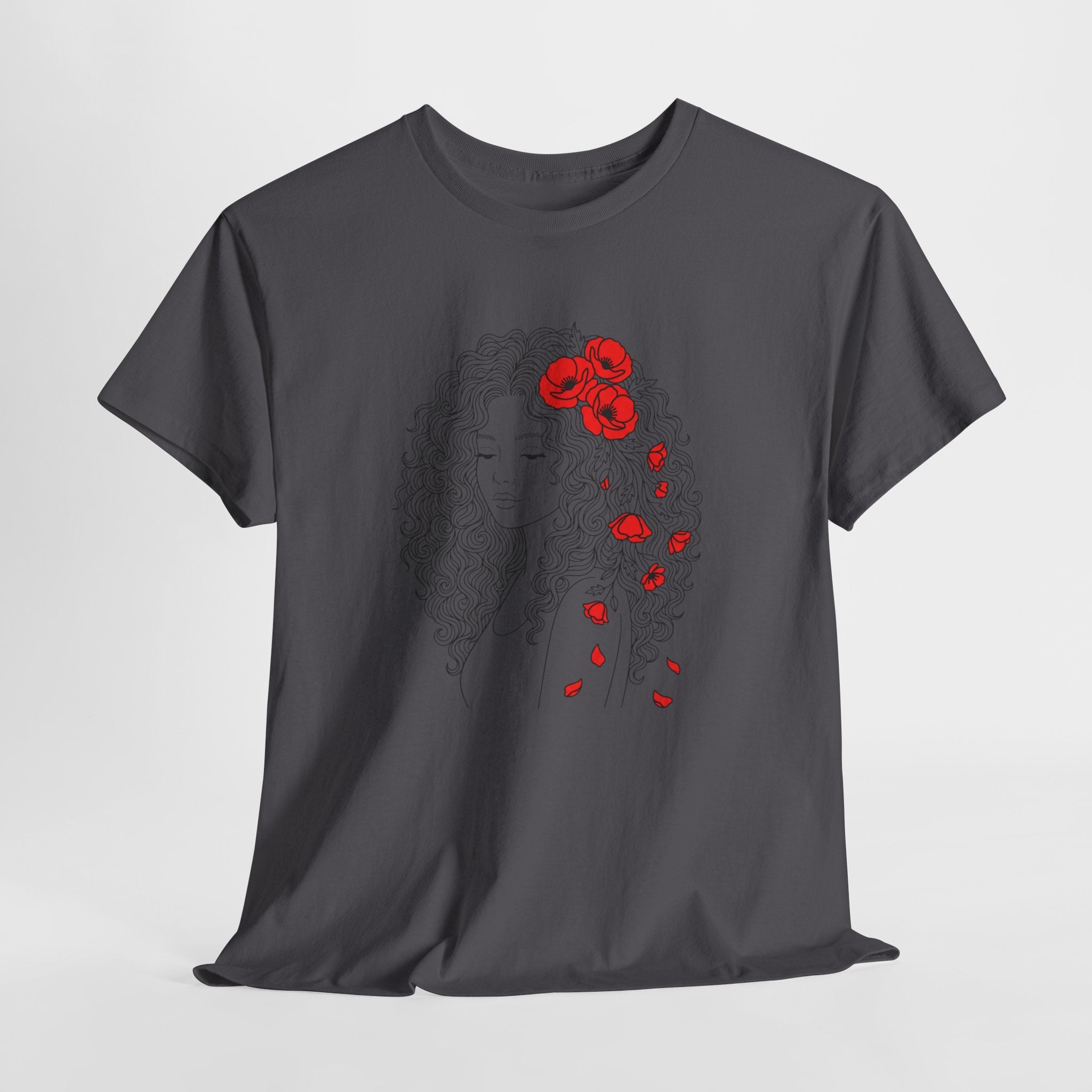 Floral Hair Portrait Tee — Poppy Girl Graphic T-Shirt