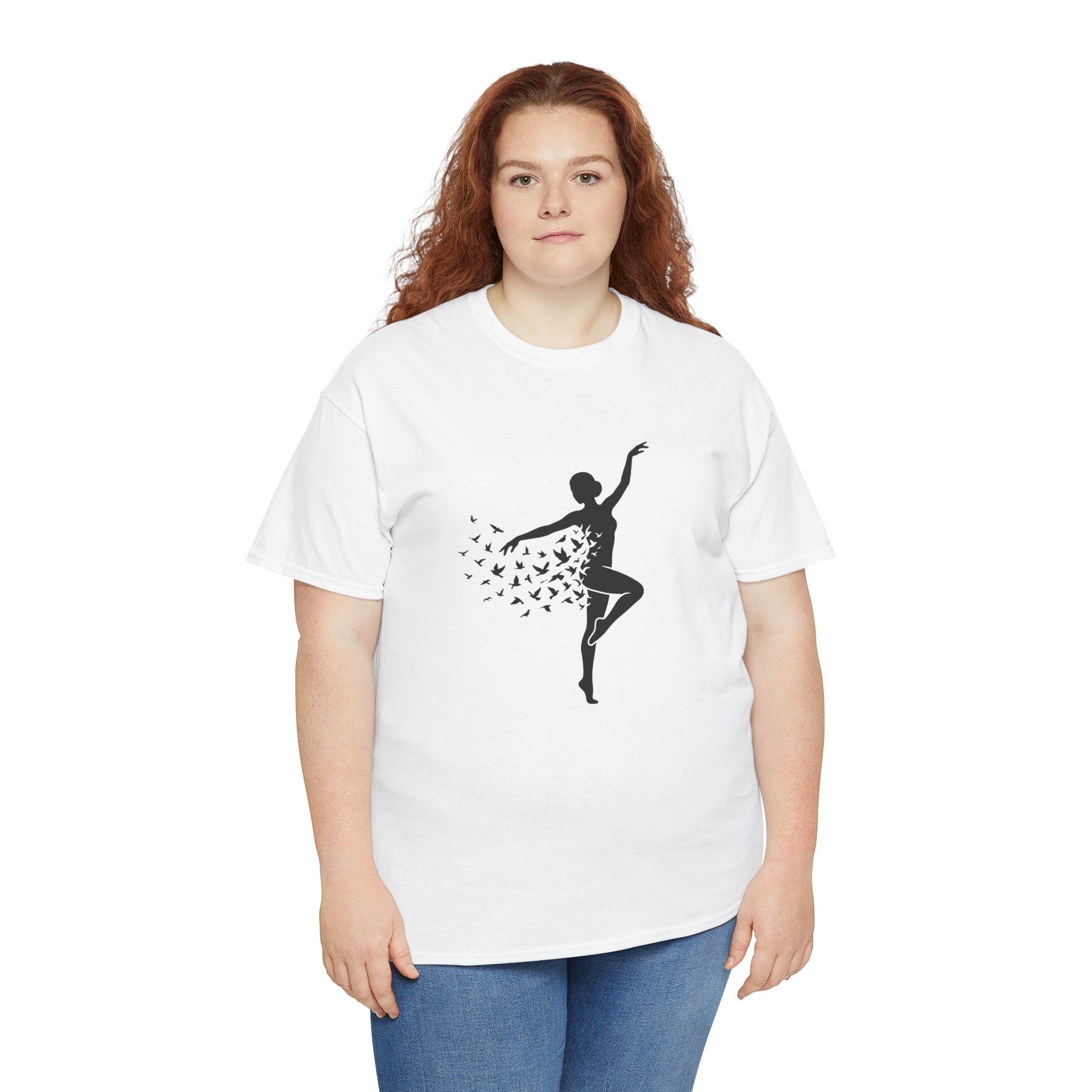 Ballerina Silhouette Tee — Dancer with Butterfly Motif