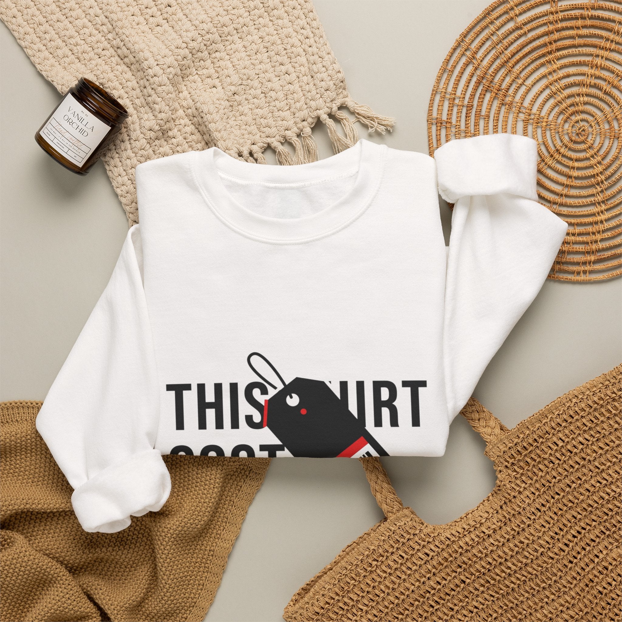This Shirt Cost 10,000 Sweatshirt | ironic meme flex, streetwear satire