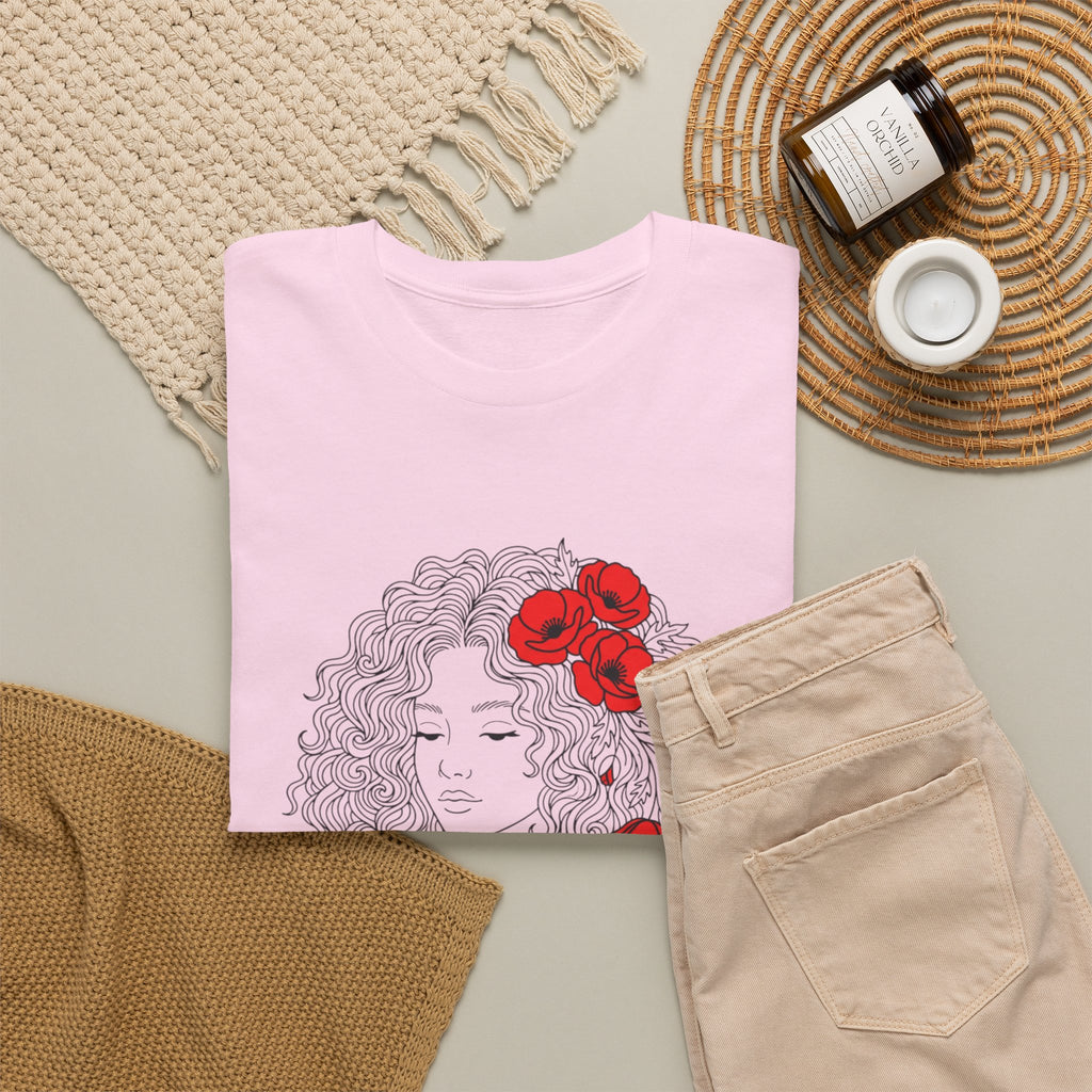 Floral Hair Portrait Tee — Poppy Girl Graphic T-Shirt