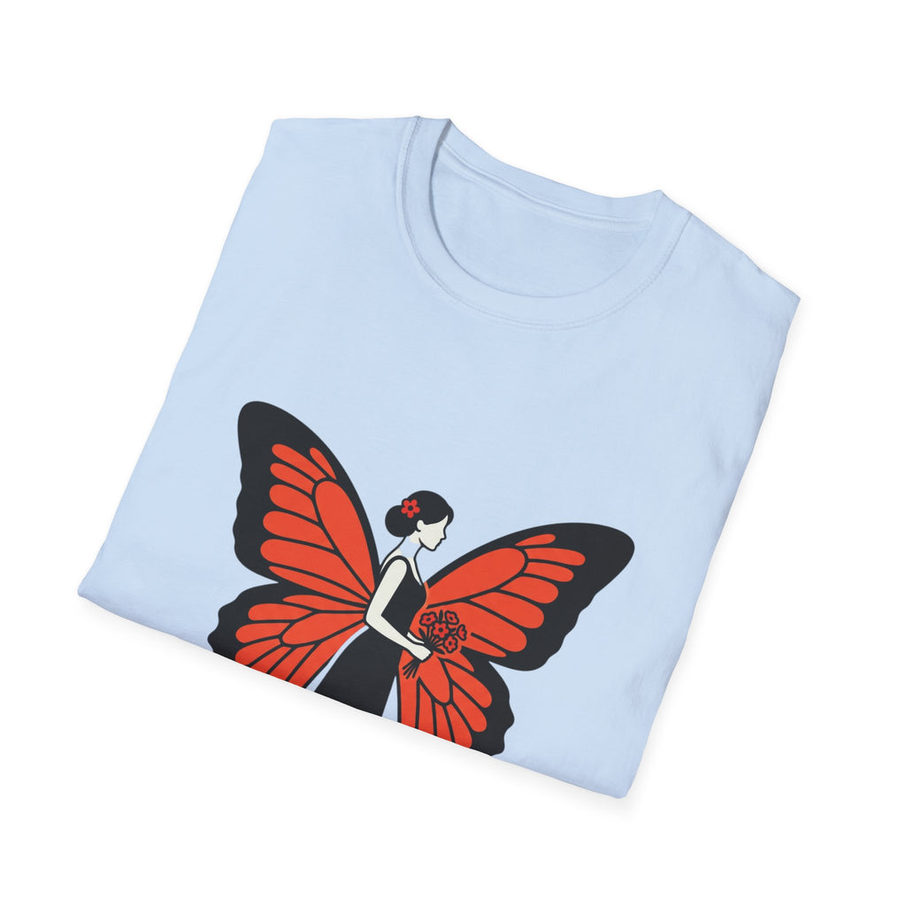 Butterfly Bride T-Shirt — Floral Butterfly Woman Graphic Tee