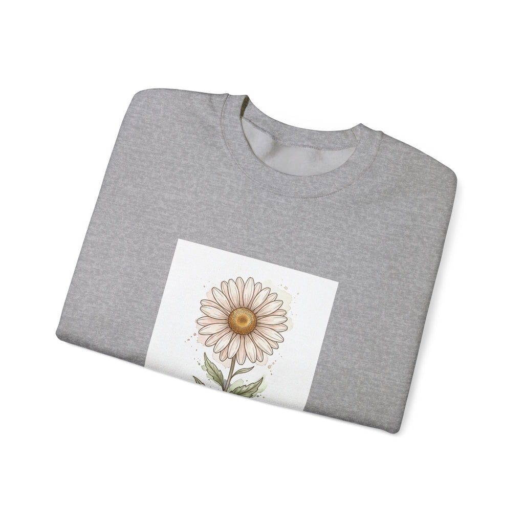 Daisy Birth Month Flower Sweatshirt | Botanical Watercolor, Personalized Name