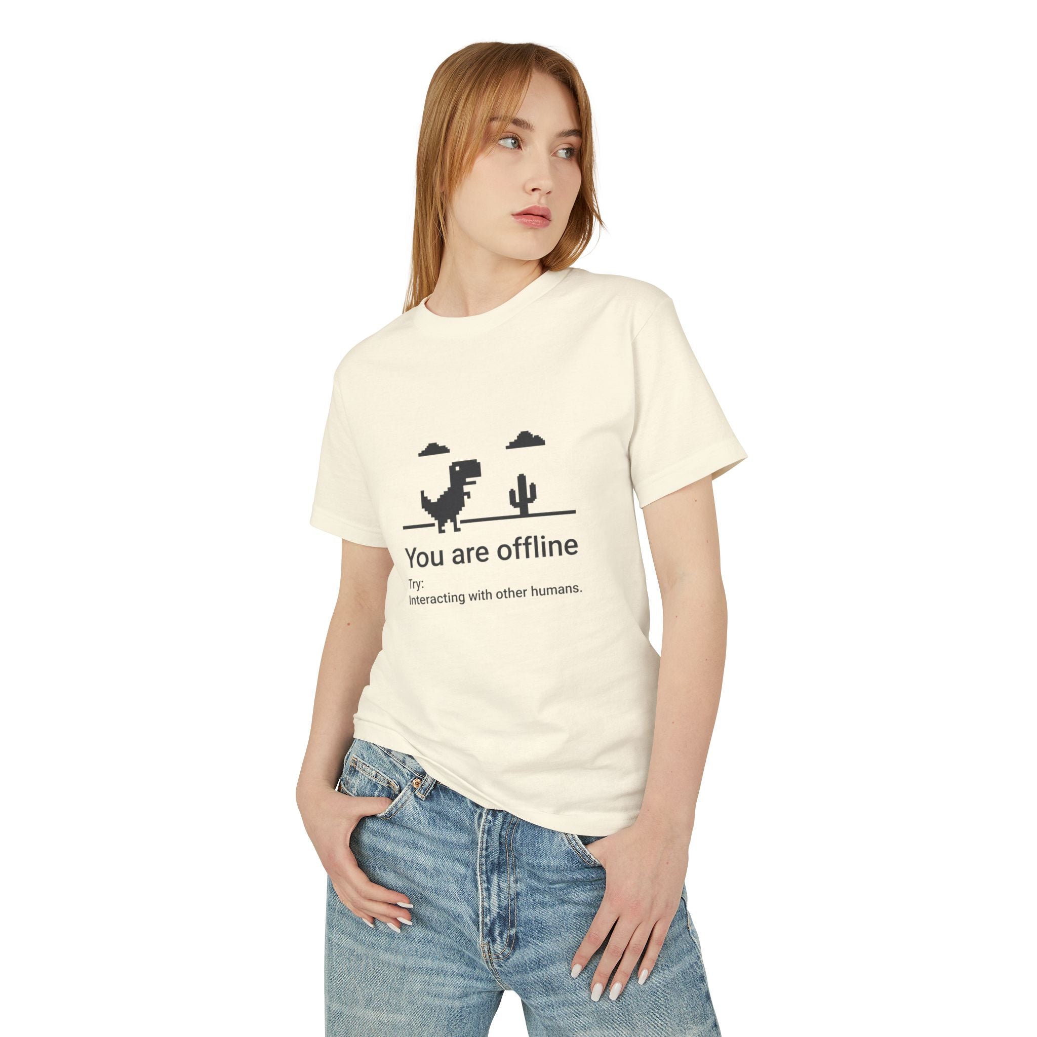 You Are Offline T‑Shirt — Retro Dinosaur Offline Mode Tee