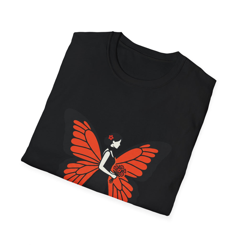 Butterfly Bride T-Shirt — Floral Butterfly Woman Graphic Tee