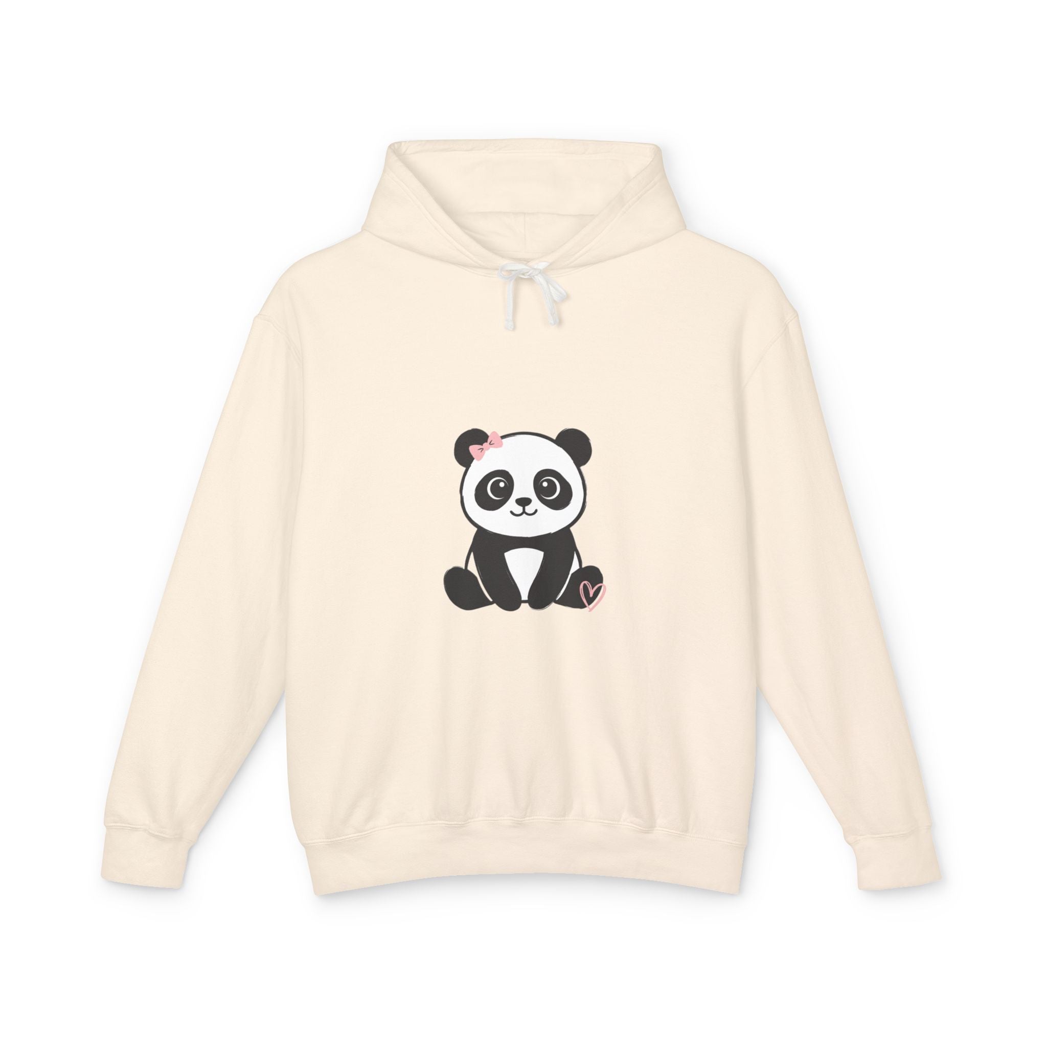 Panda Love Hoodie — Cute Sitting Panda Graphic Lightweight Pullover