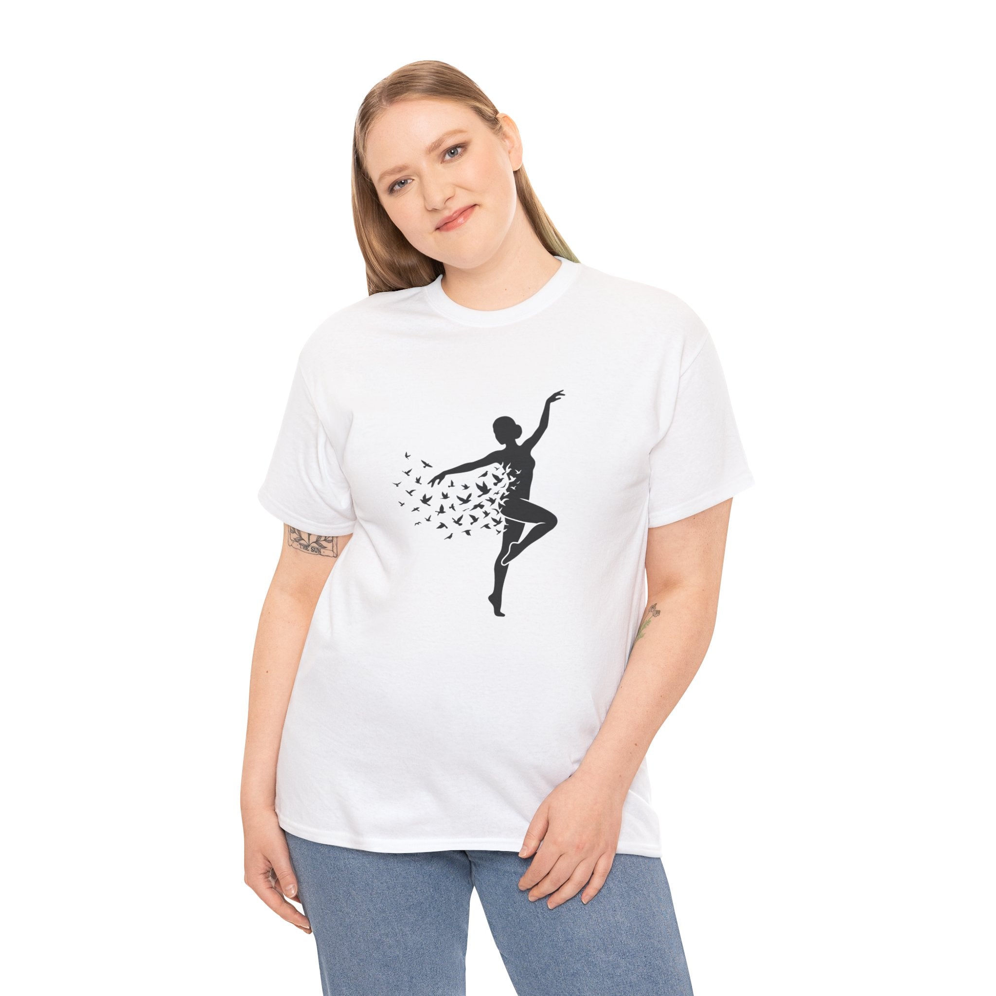 Ballerina Silhouette Tee — Dancer with Butterfly Motif