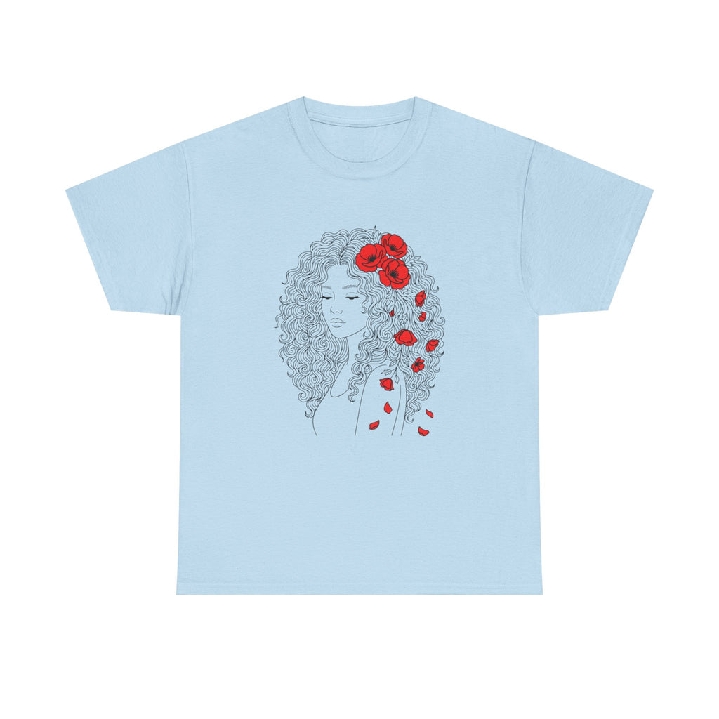 Floral Hair Portrait Tee — Poppy Girl Graphic T-Shirt