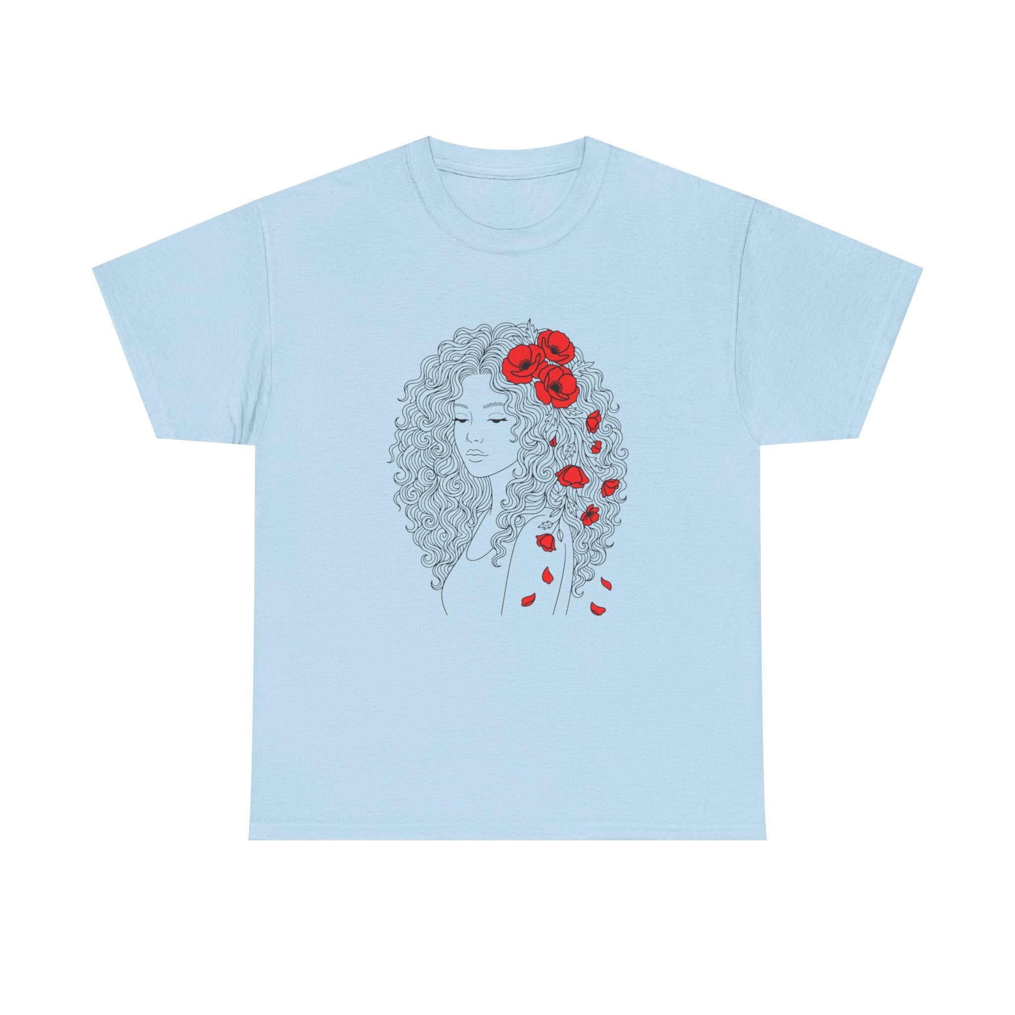Floral Hair Portrait Tee — Poppy Girl Graphic T-Shirt