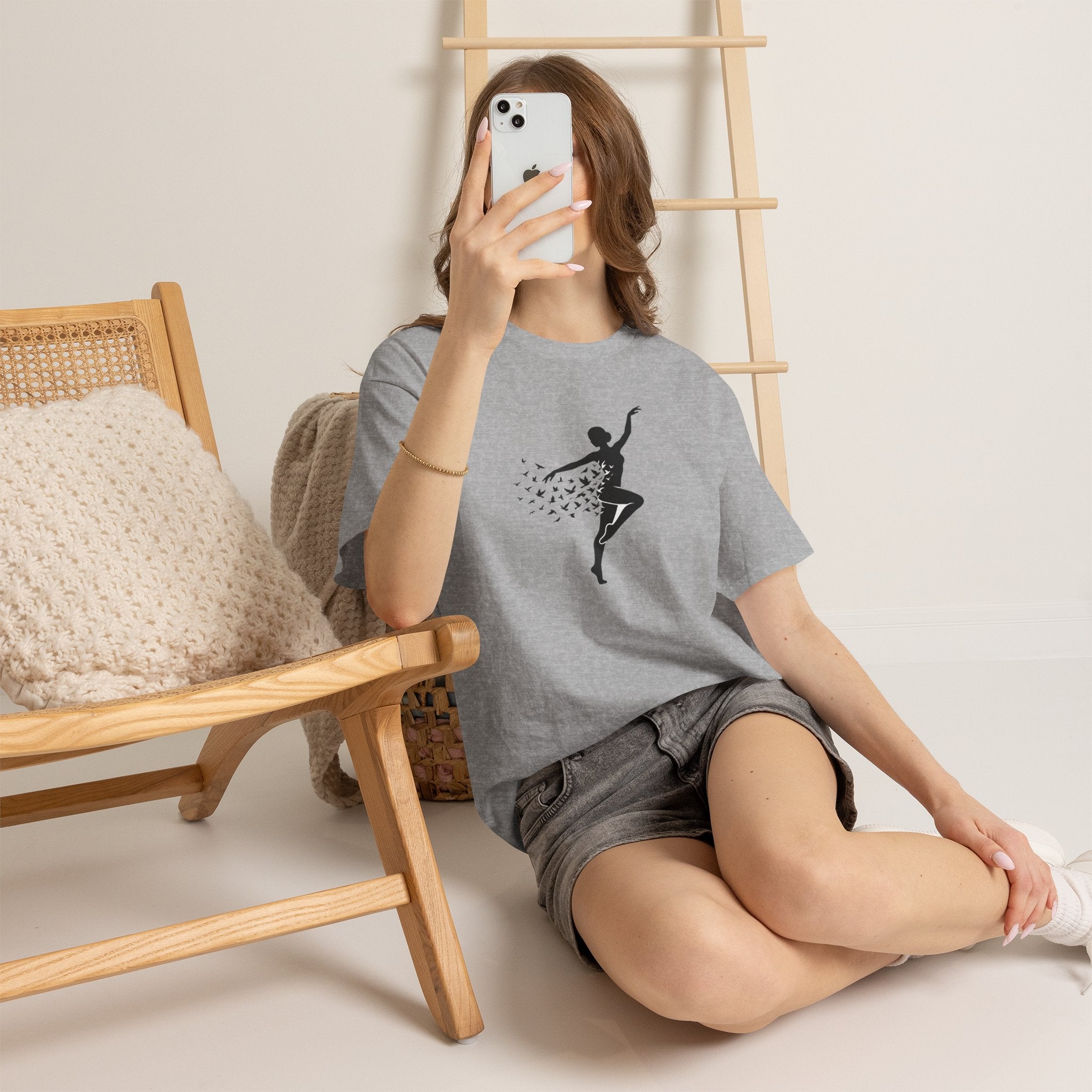 Ballerina Silhouette Tee — Dancer with Butterfly Motif