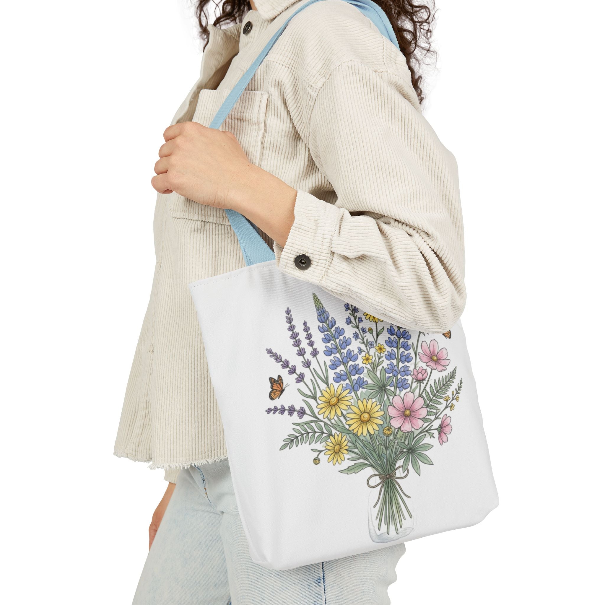 Canvas-Tasche mit Blumenstrauß