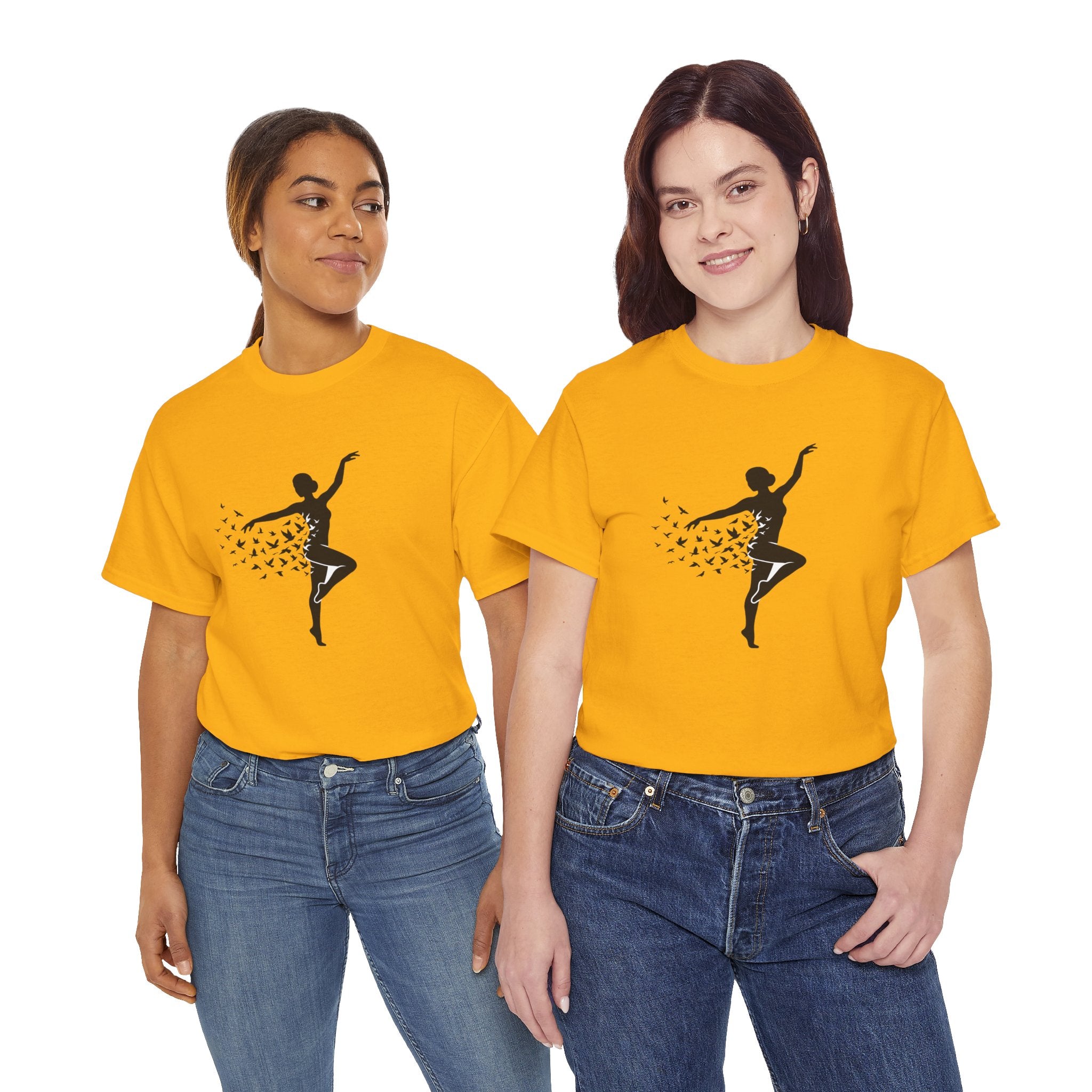 Ballerina Silhouette Tee — Dancer with Butterfly Motif