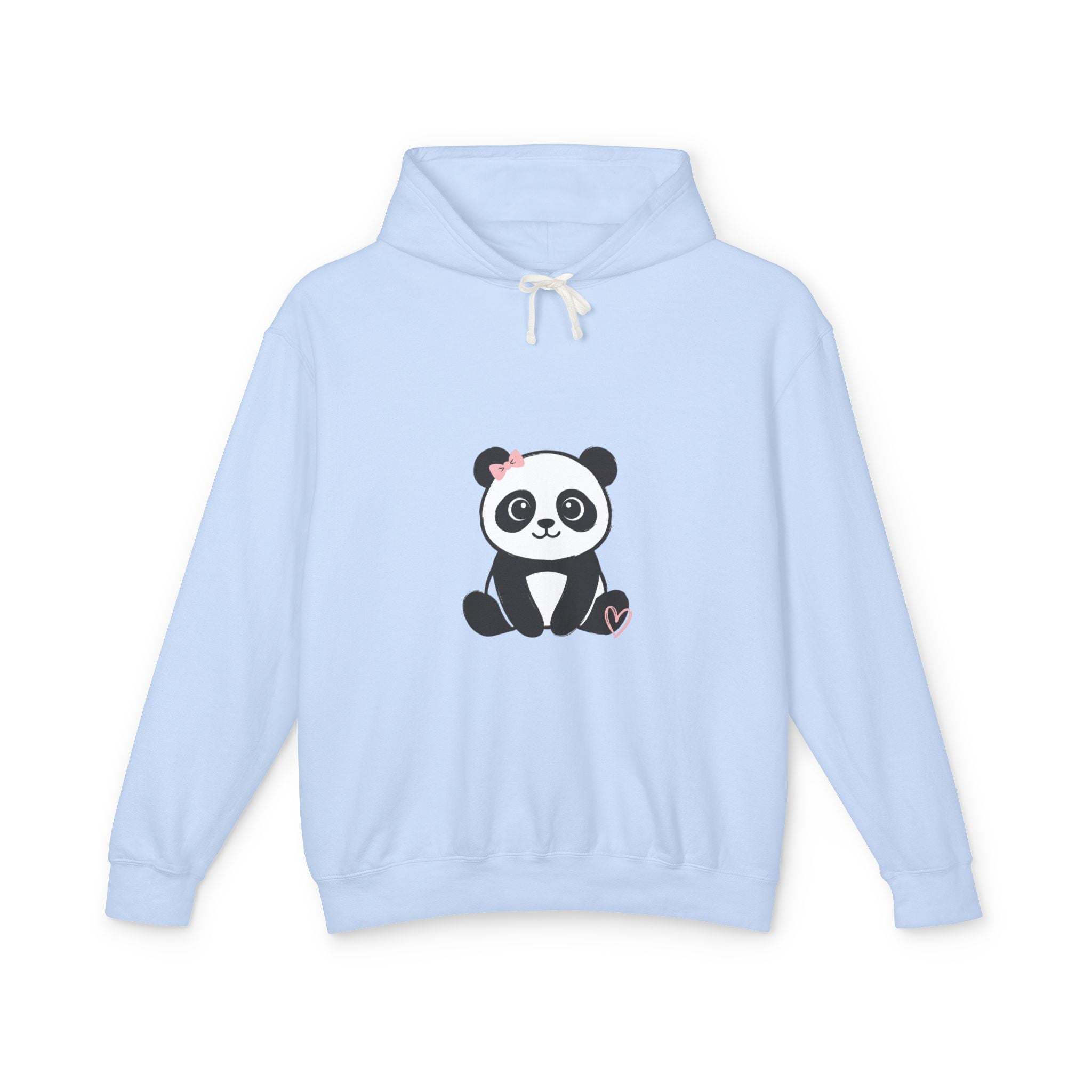 Panda Love Hoodie — Cute Sitting Panda Graphic Lightweight Pullover