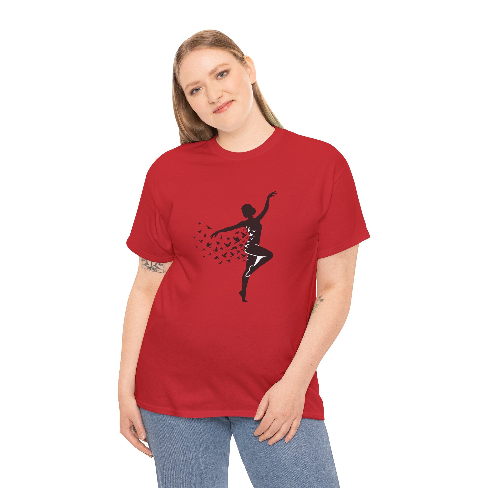 Ballerina Silhouette Tee — Dancer with Butterfly Motif