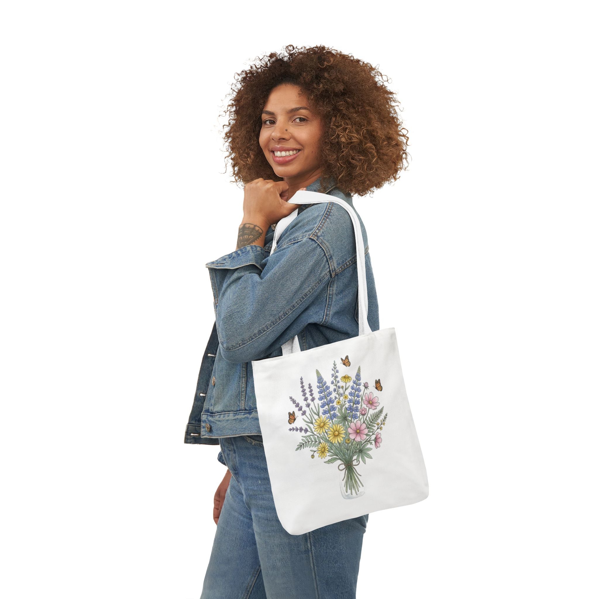 Canvas-Tasche mit Blumenstrauß