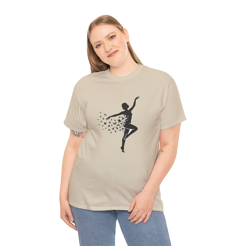 Ballerina Silhouette Tee — Dancer with Butterfly Motif