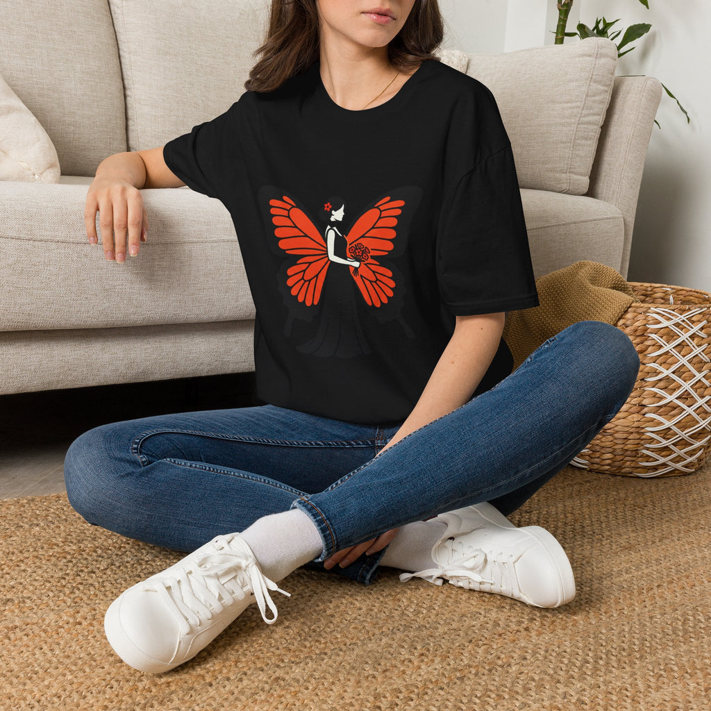 Butterfly Bride T-Shirt — Floral Butterfly Woman Graphic Tee