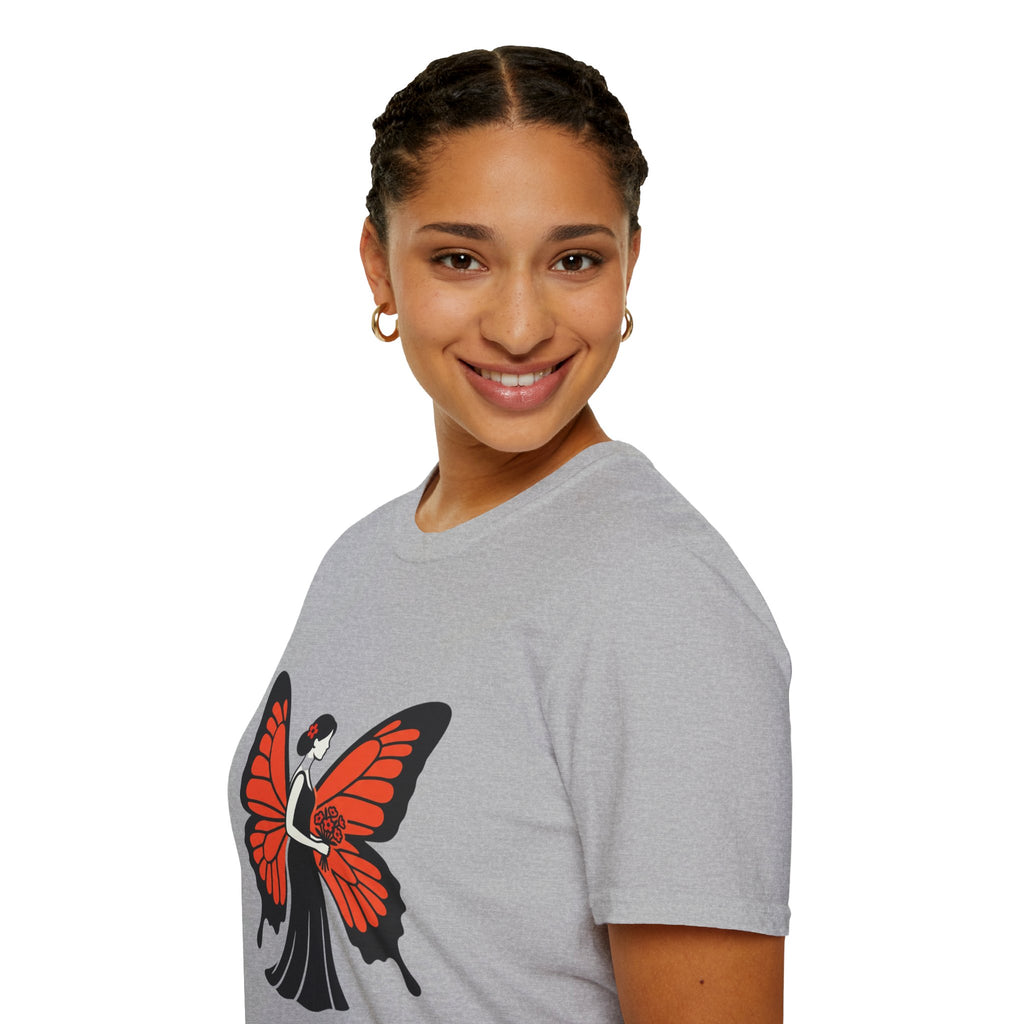 Butterfly Bride T-Shirt — Floral Butterfly Woman Graphic Tee