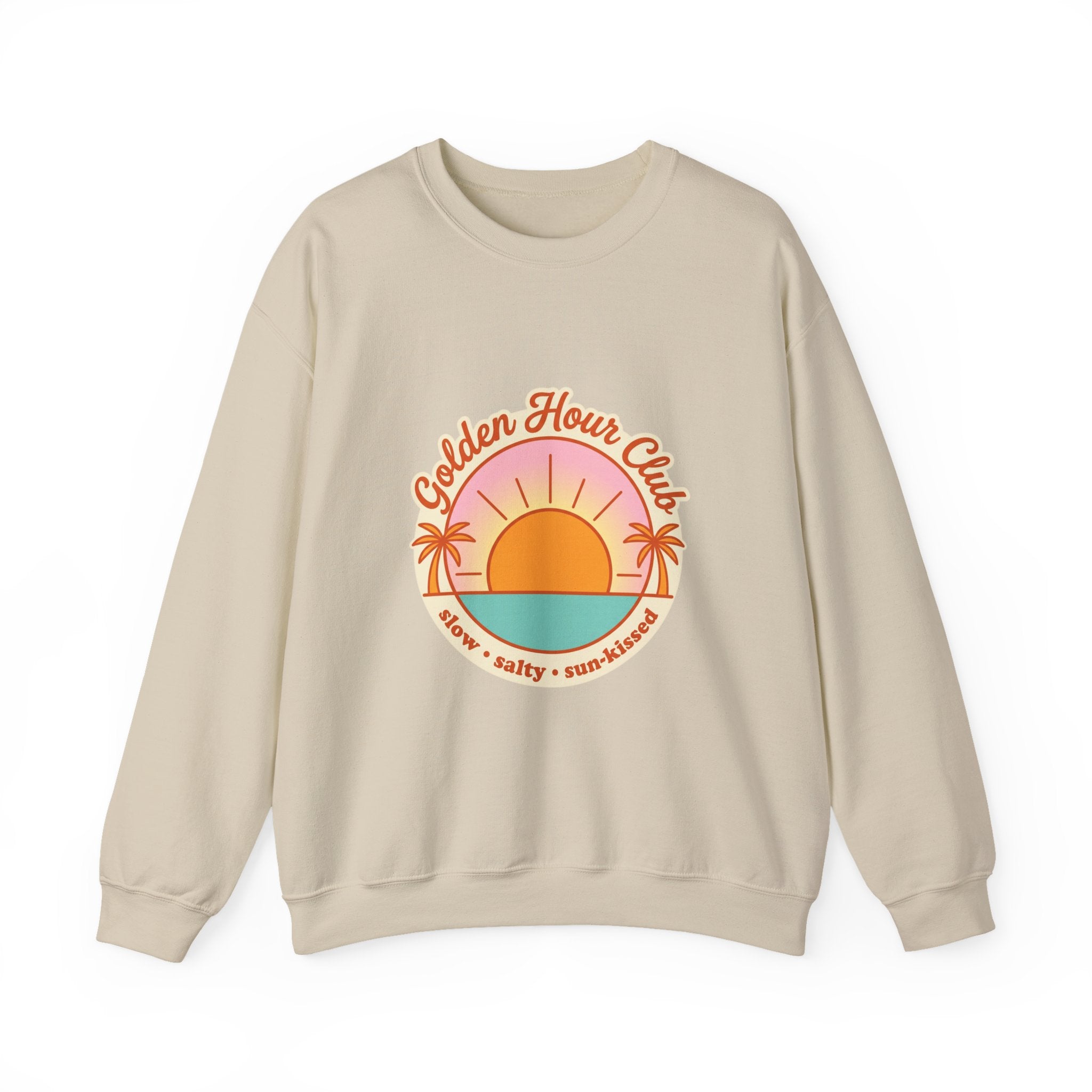 Golden Hour Club Sweatshirt | Sommer-Ästhetik, Küsten-Vibes, Retro-Pastell