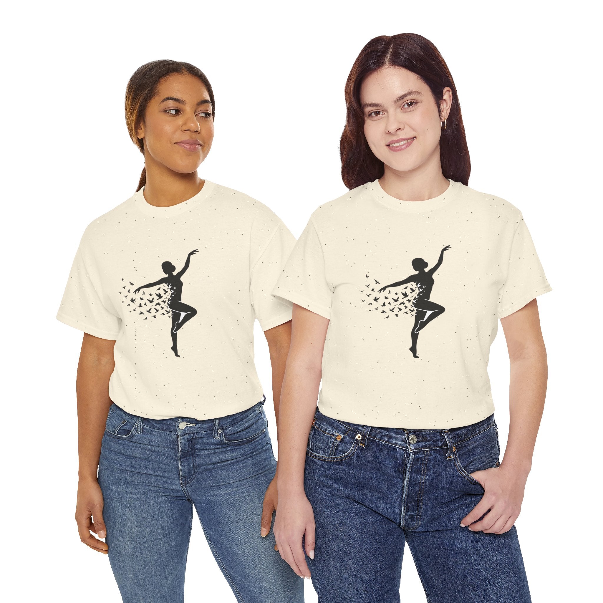 Ballerina Silhouette Tee — Dancer with Butterfly Motif