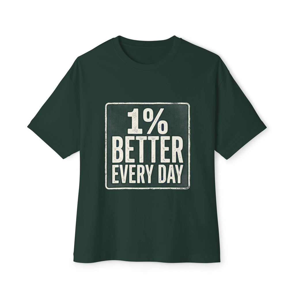 Unisex Boxy T-Shirt – "1% Better Every Day" Cotton Tee