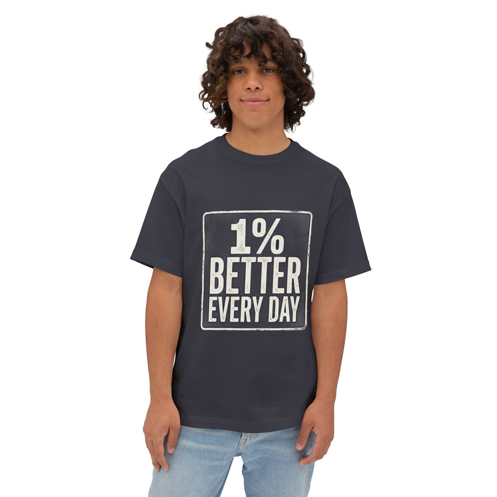Unisex Boxy T-Shirt – "1% Better Every Day" Cotton Tee
