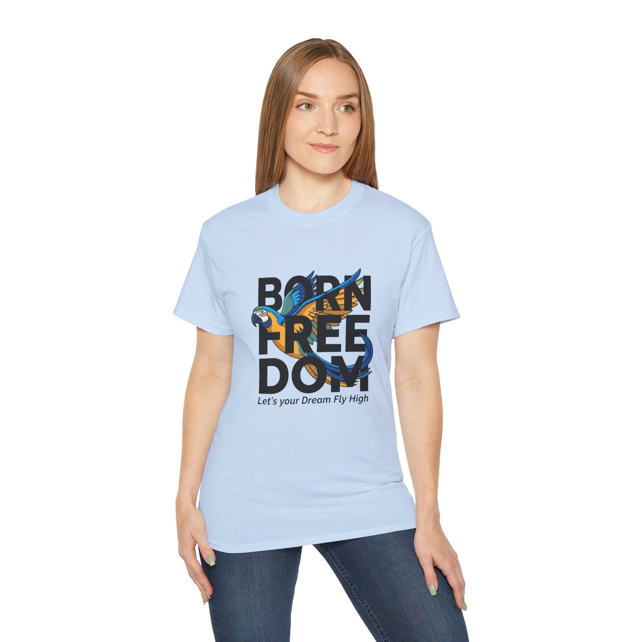 Eagle Graphic "Let’s Your Dream Fly High" Inspirational Tee