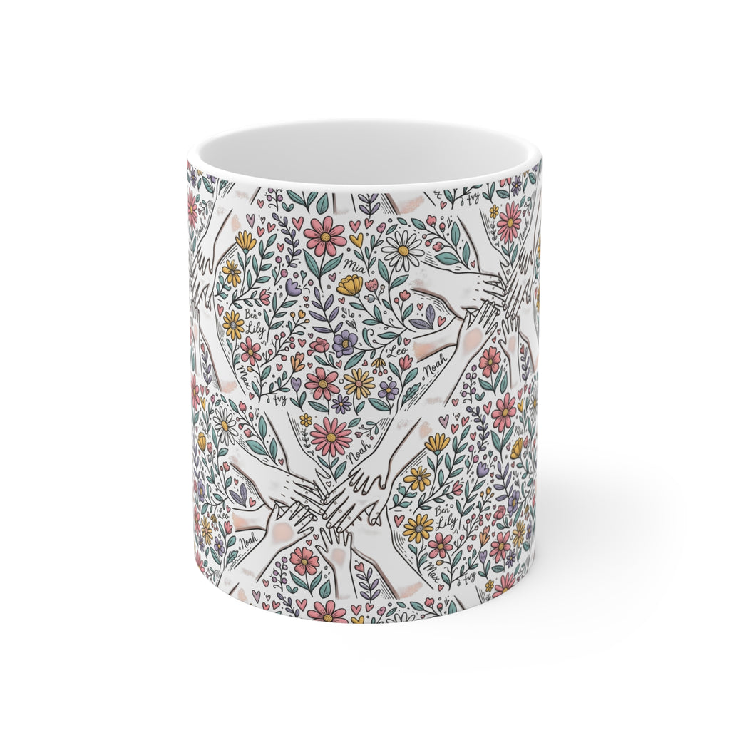 Floral Heart Hands Mug