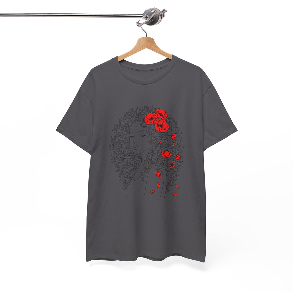 Floral Hair Portrait Tee — Poppy Girl Graphic T-Shirt