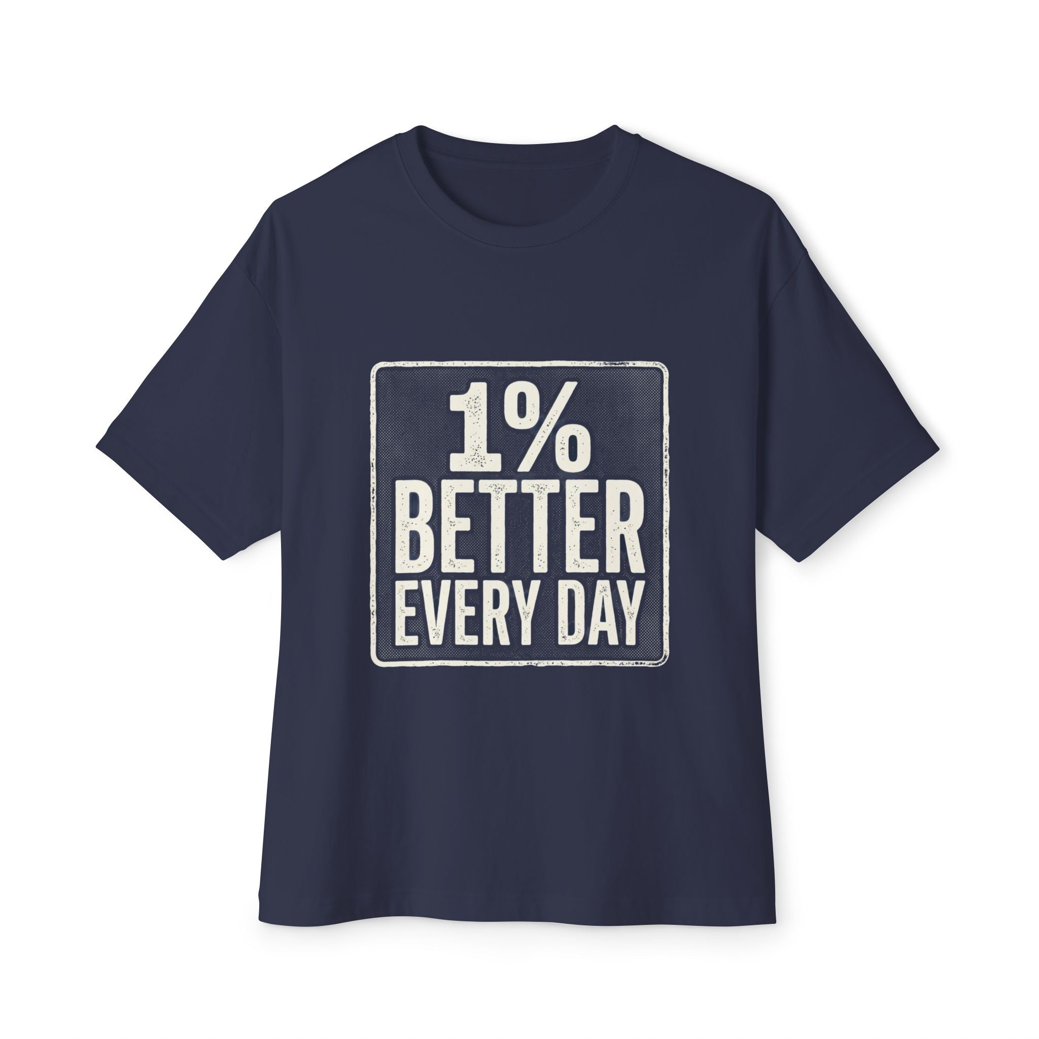 Unisex Boxy T-Shirt – „Jeden Tag 1% besser“ Baumwoll-T-Shirt