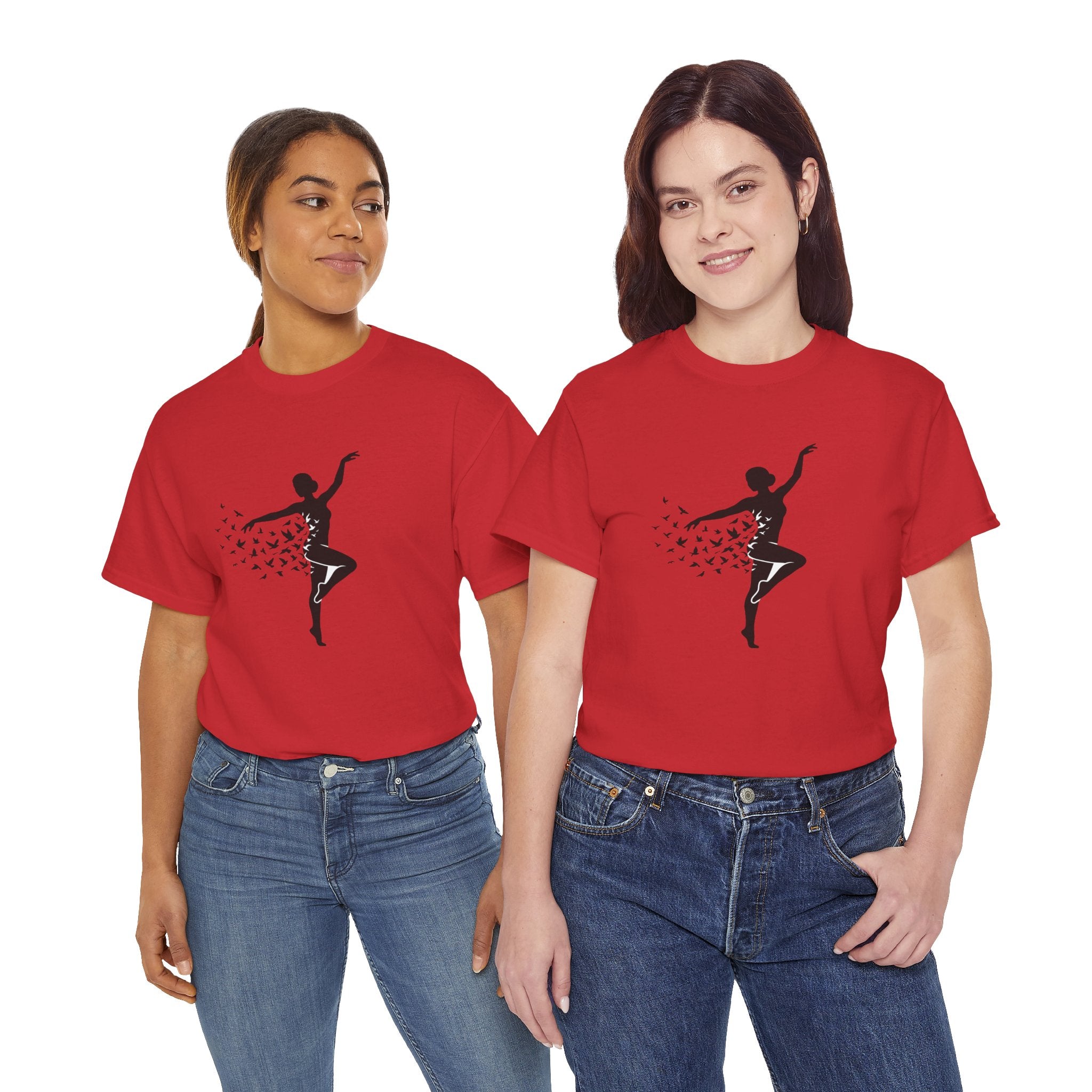 Ballerina Silhouette Tee — Dancer with Butterfly Motif